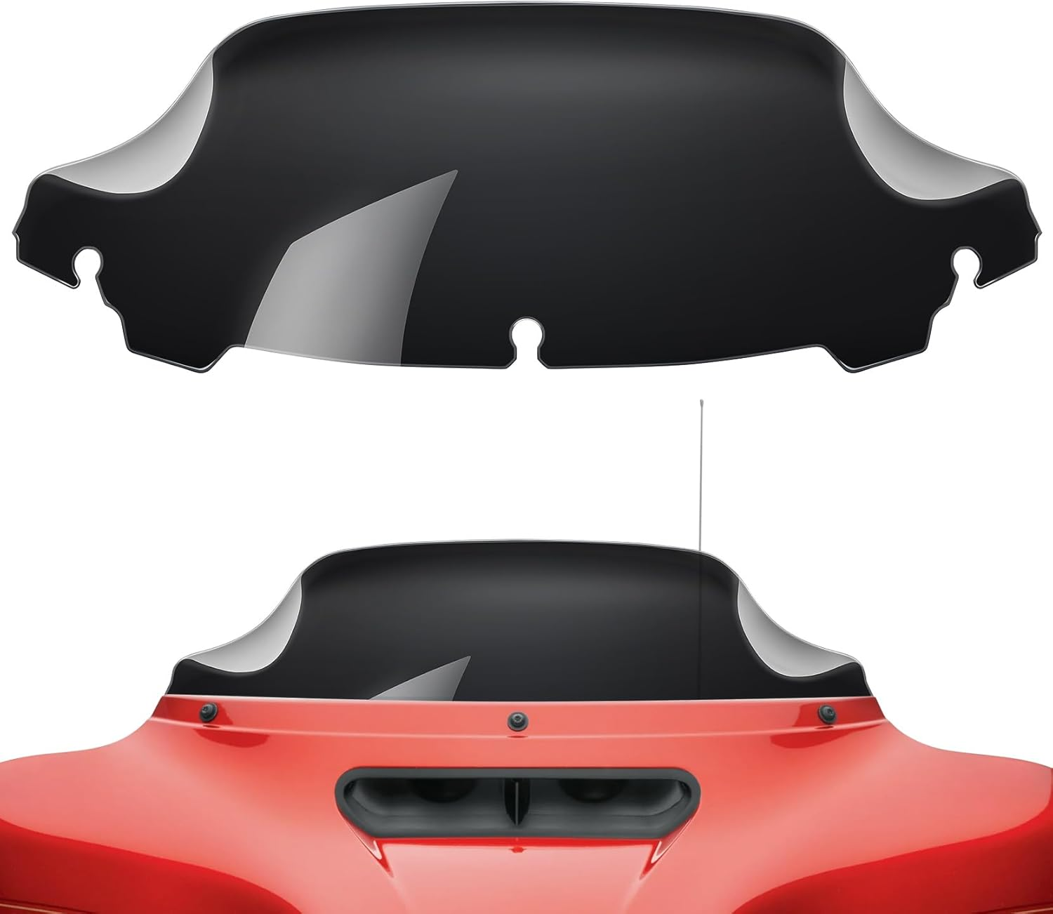 Dark Tint 7 Wave Windshield Windscreen Wind Screen for Harley Electra Street Glide 14 15 16