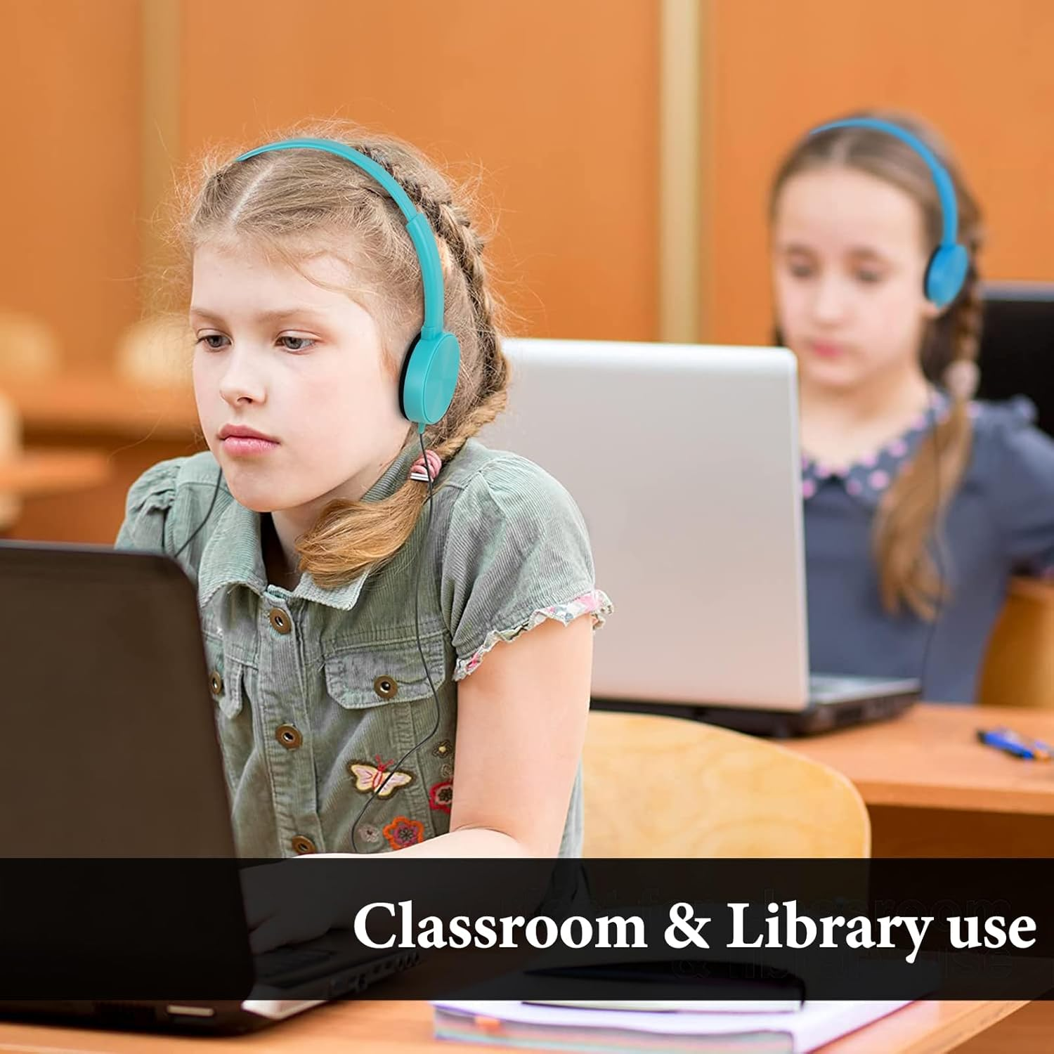 Geekria 24 Pack Wired Headphones for Classroom Adjustable On-Ear Headphones, Kids Headphones Wholesale Children On-Ear Headset for Schools, Student, Libraries, Computer Lab, Bulk Pack image number 4