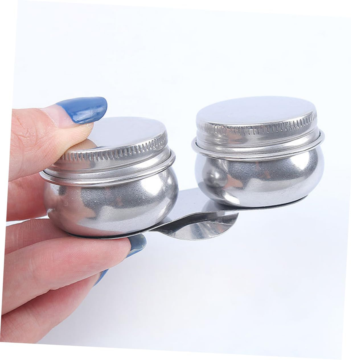 Stainless Steel Oil Painting Palette Cups Lids 6Cm Double Oil Jar for Artists Paint Brush Washing Bucket Painting Supplies Suitable for Watercolor image number 6