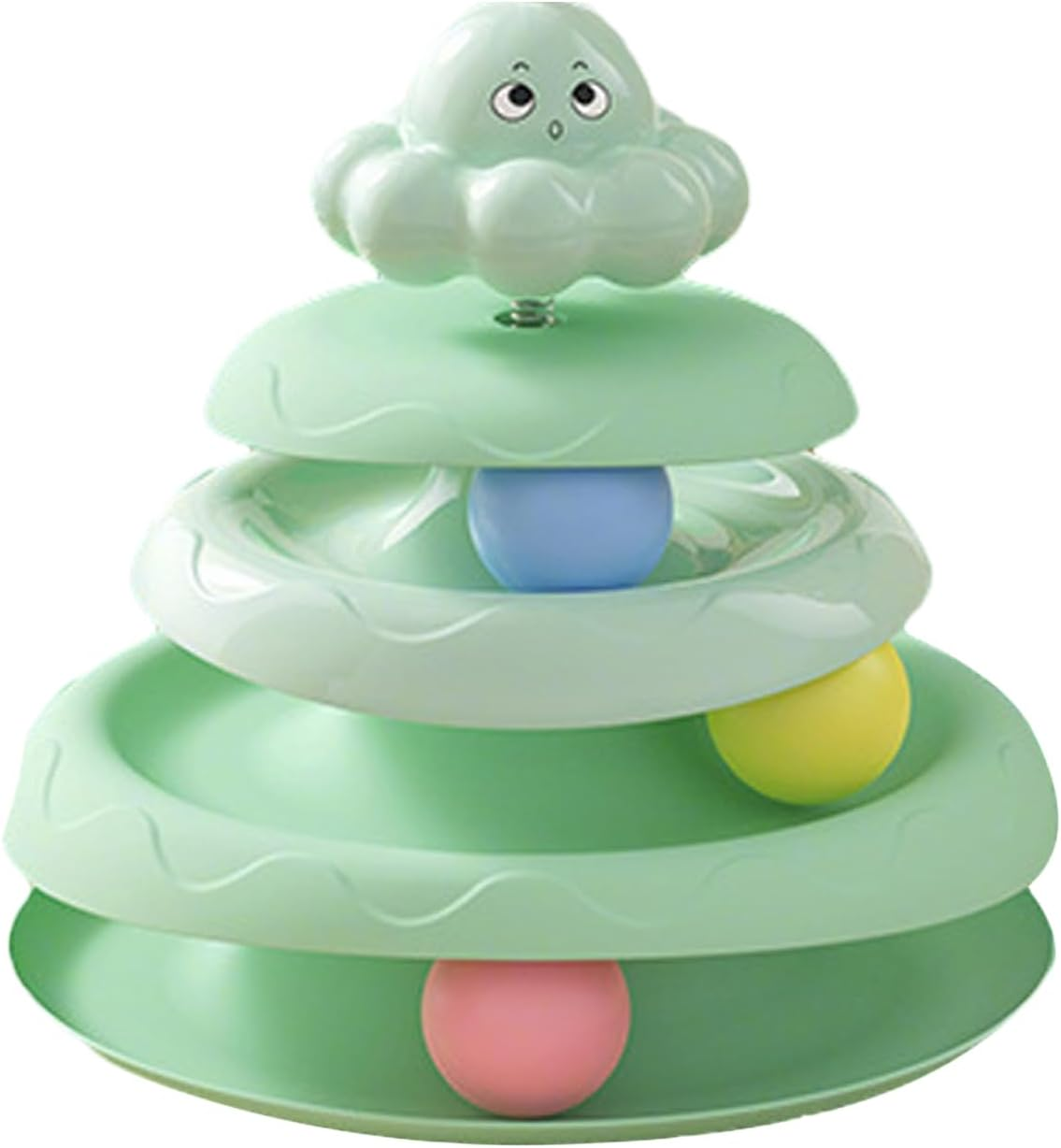 Cat Ball Track Toy | Three Layer Cat Ball Toy - Exercise Scratcher Anti-Slip Moving Puzzle Games for Small Space Indoor Hunting Treat Enrichment Boredom Birthday image number 6