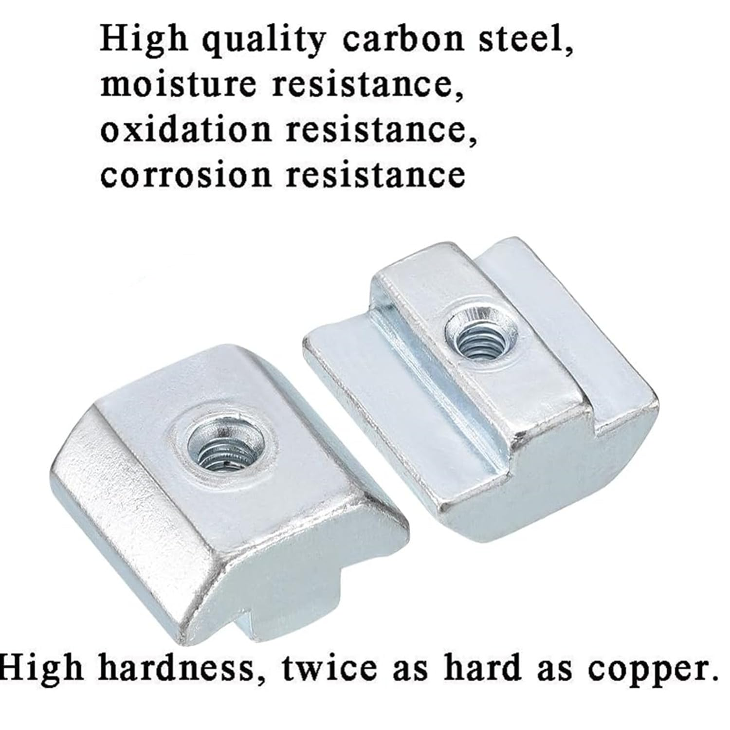 MEZOKUCEL 20Pcs - Nickel Plated Carbon Steel T Slot Bolts, Hammer Head Fastener, Sliding T Nuts for T-Slot Aluminum Extrusion Profile Carbon Steel T Slot Nut for 3D Printer CNC Milling Machine (M8) image number 5