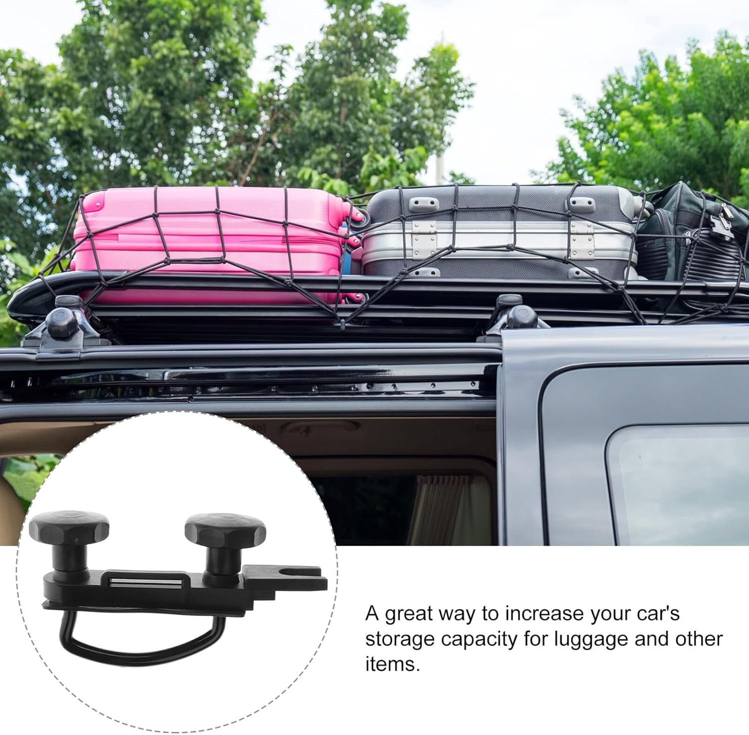 Alipis Universal Roof Rack Mounting Accessories U-Bolt Clamp Kit for Car Roof Box Installation Brackets for Vehicle Cargo Fixing Mounting image number 2