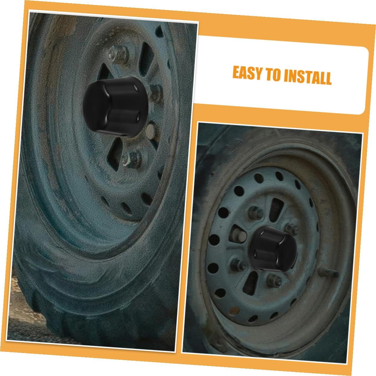 SOESFOUFU 2Pcs ATV Wheel Hub Caps Replacement Tire Rim Covers Rubber Dust Rim Kart Part Easy Installation image number 6