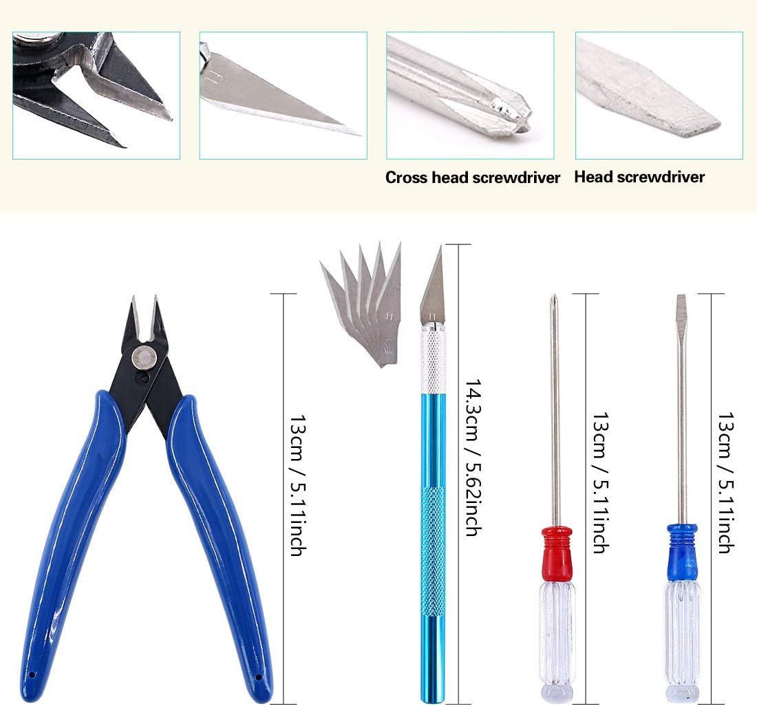 Swpeet 55Pcs Gundam Modeler Basic Tools with Duty Plastic Container, Professional Gundam Model Tools Kit Perfect for Model Kit Building Beginner Hobby Model Assemble Building(Gundam Kit - 11) image number 1