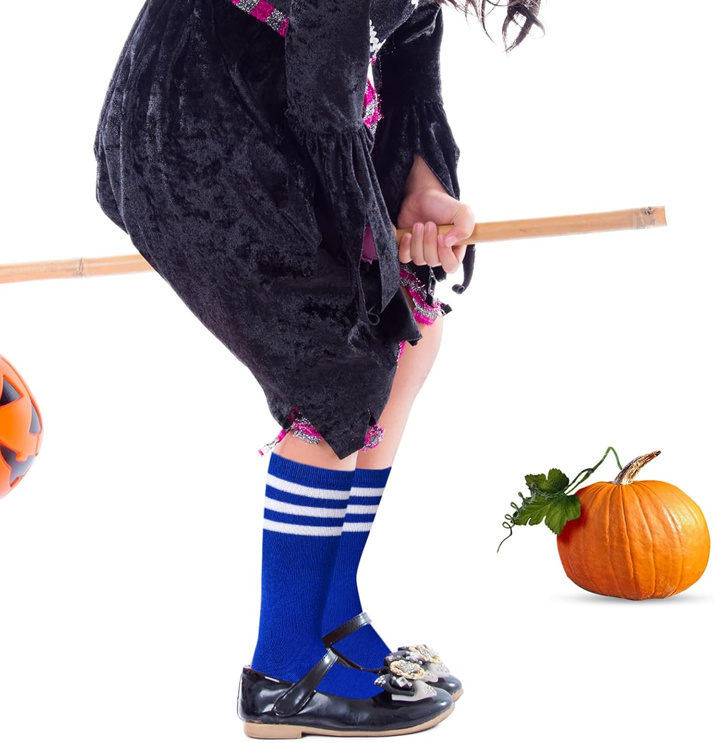 3 Pairs Toddler Cotton Striped Soccer Stockings Knee High Socks for Kid School Outdoor image number 4