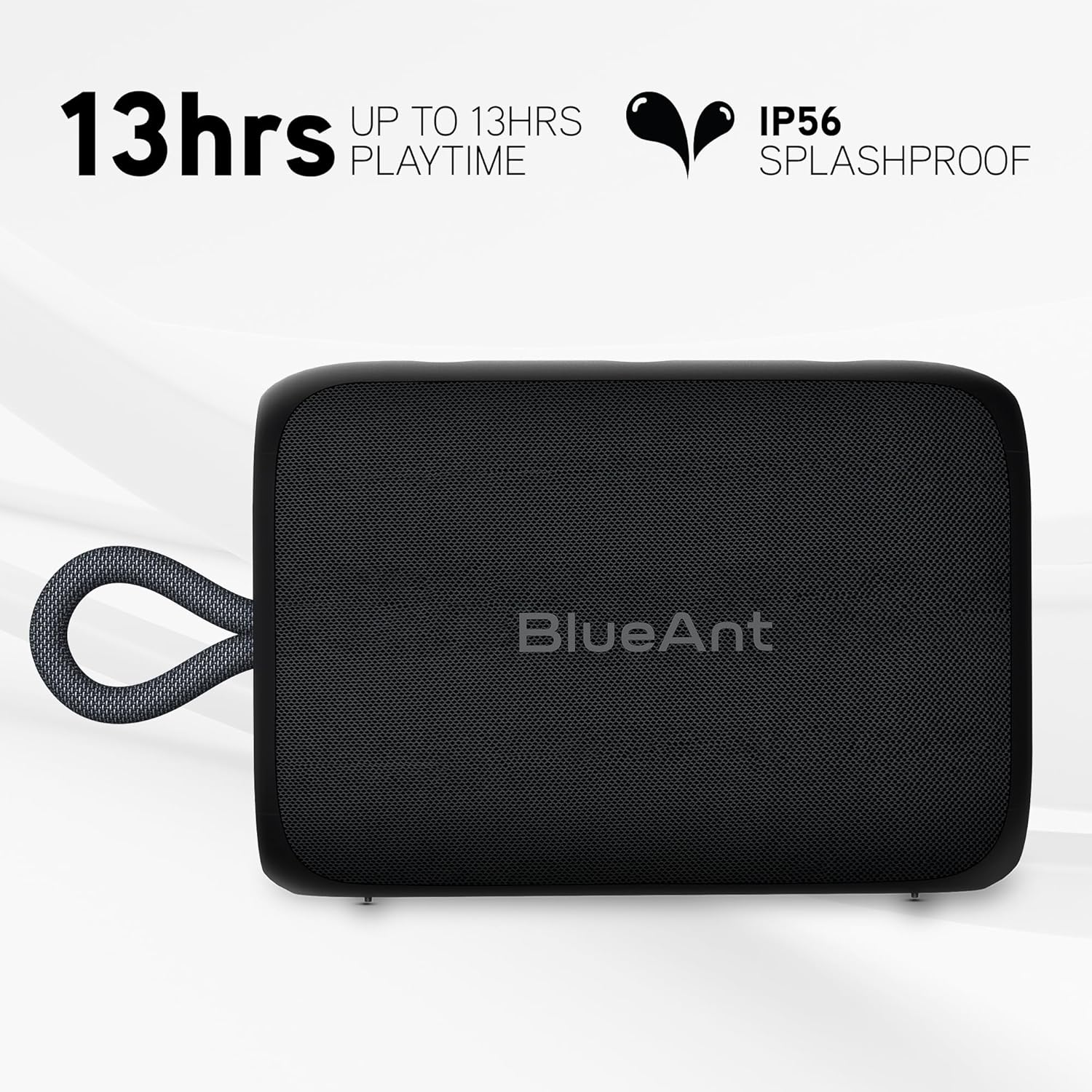 Blueant X0I Mini Portable Bluetooth Speaker, Compact Design with Big Sound, Splashproof for Outdoor Use, Long Battery Life, Black image number 4