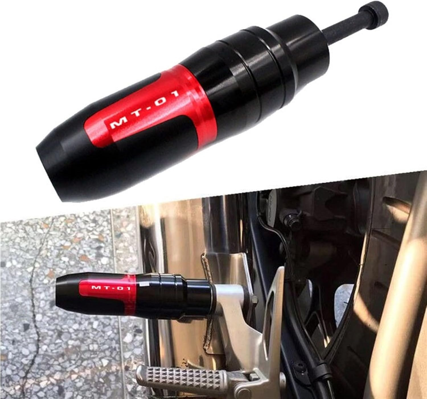 Motorbike Frame Sliders for Y┐AMAHA MT-01 MT01 MT 01 Motorcycle Accessories CNC Frame Crash Pads Exhaust Sliders Crash Protector with Logo (Color : Red, Size : 1 Piece) image number 1