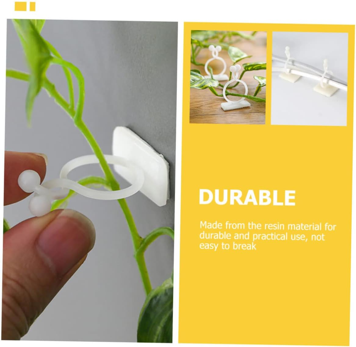 Yardenfun 100Pcs Plant Climbing Wall Fixture Clips for Money Plants Self-Adhesive Indoor/Outdoor Support Hooks Small White image number 2