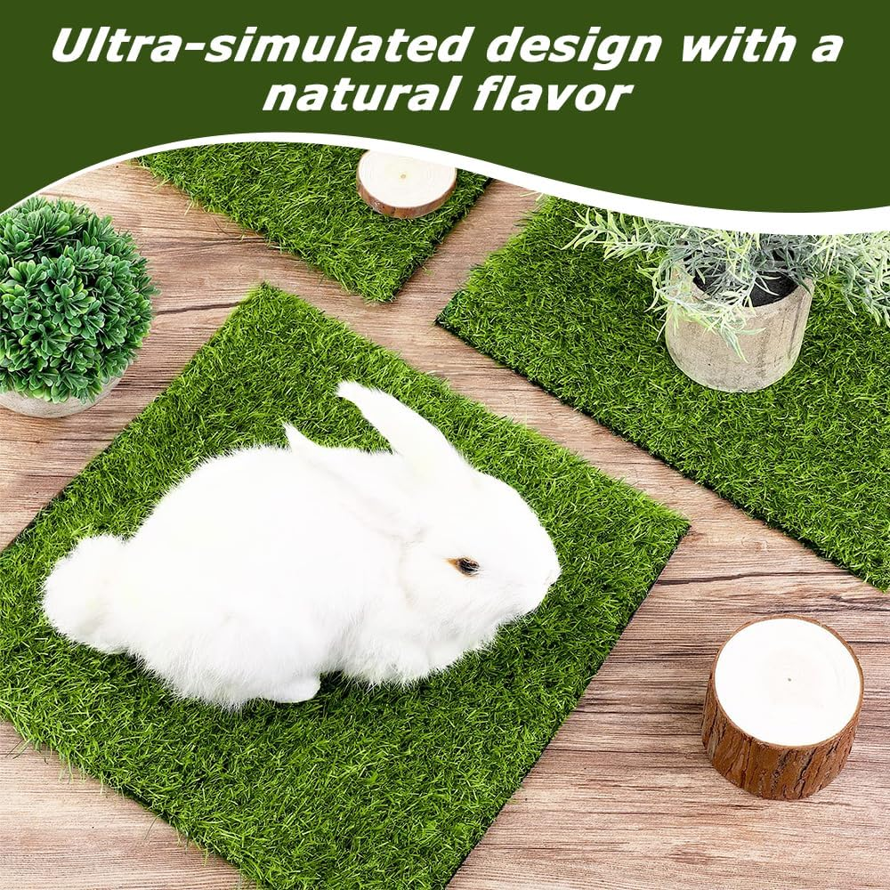 4-Piece Versatile Fake Grass Mat, Decorative Green Rug, Realistic Artificial Forge Turf, Durable & Uv-Resistant for Balcony, Garden & Crafts image number 2