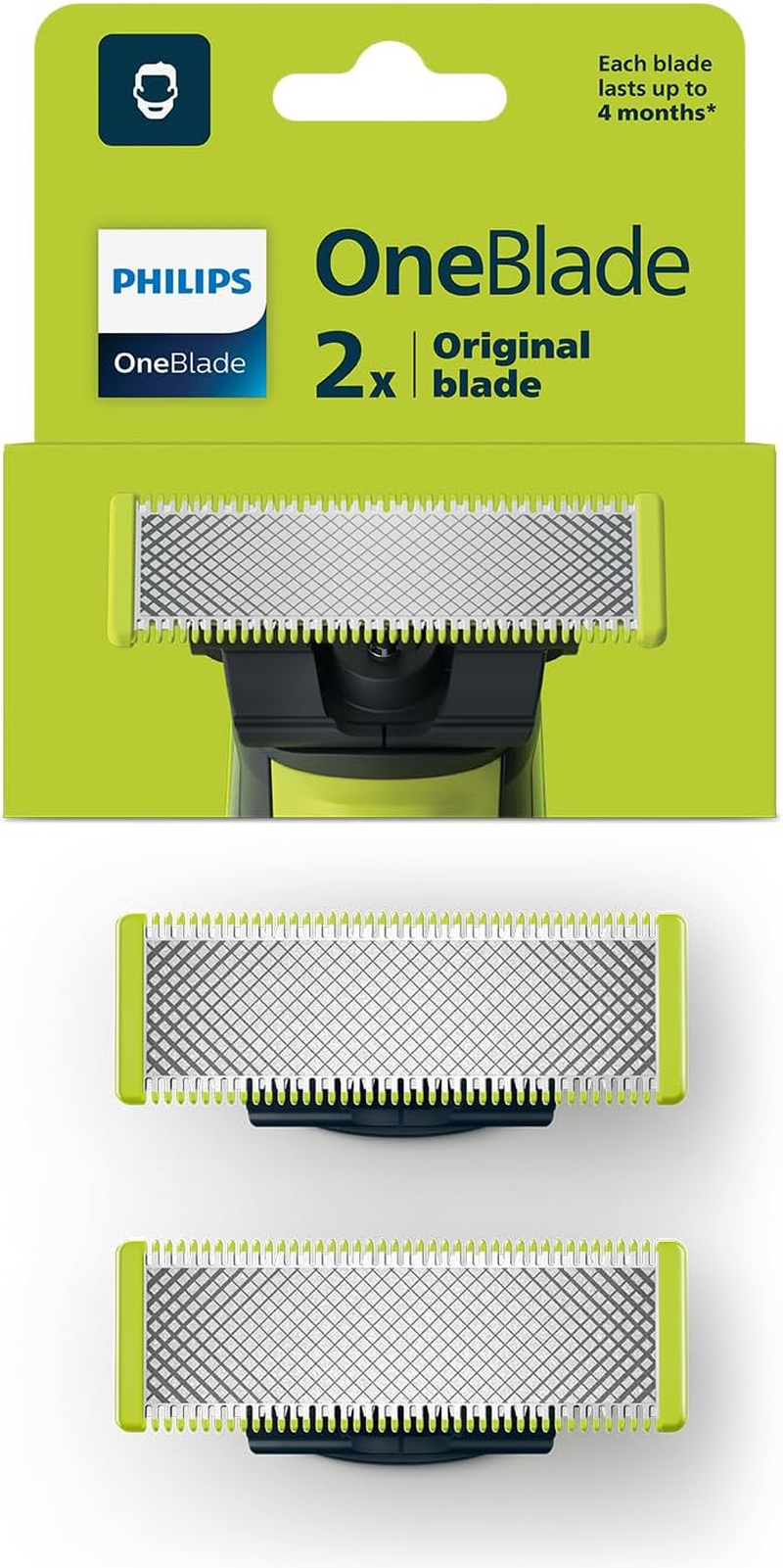 Philips Oneblade Replaceable Blade Pack of 2 Replaceable Blades, Qp220/51 (Lime) image number 2