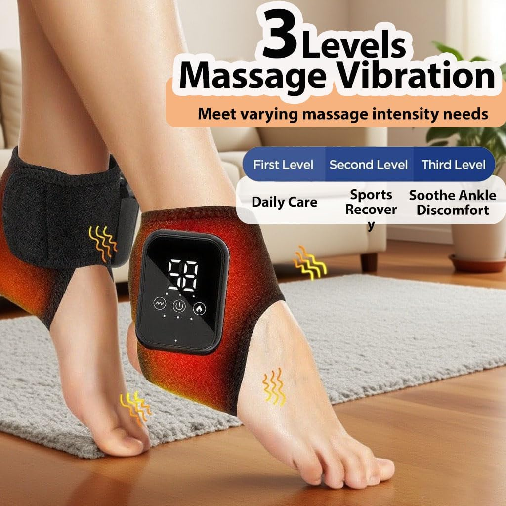 2 Pack Foot Massager, 3 in 1 Foot Revive Massager with 3 Vibration Mode, Heated Ankle Wrap, 5 Heat Level for Foot Relaxation, Wireless & Portable image number 6