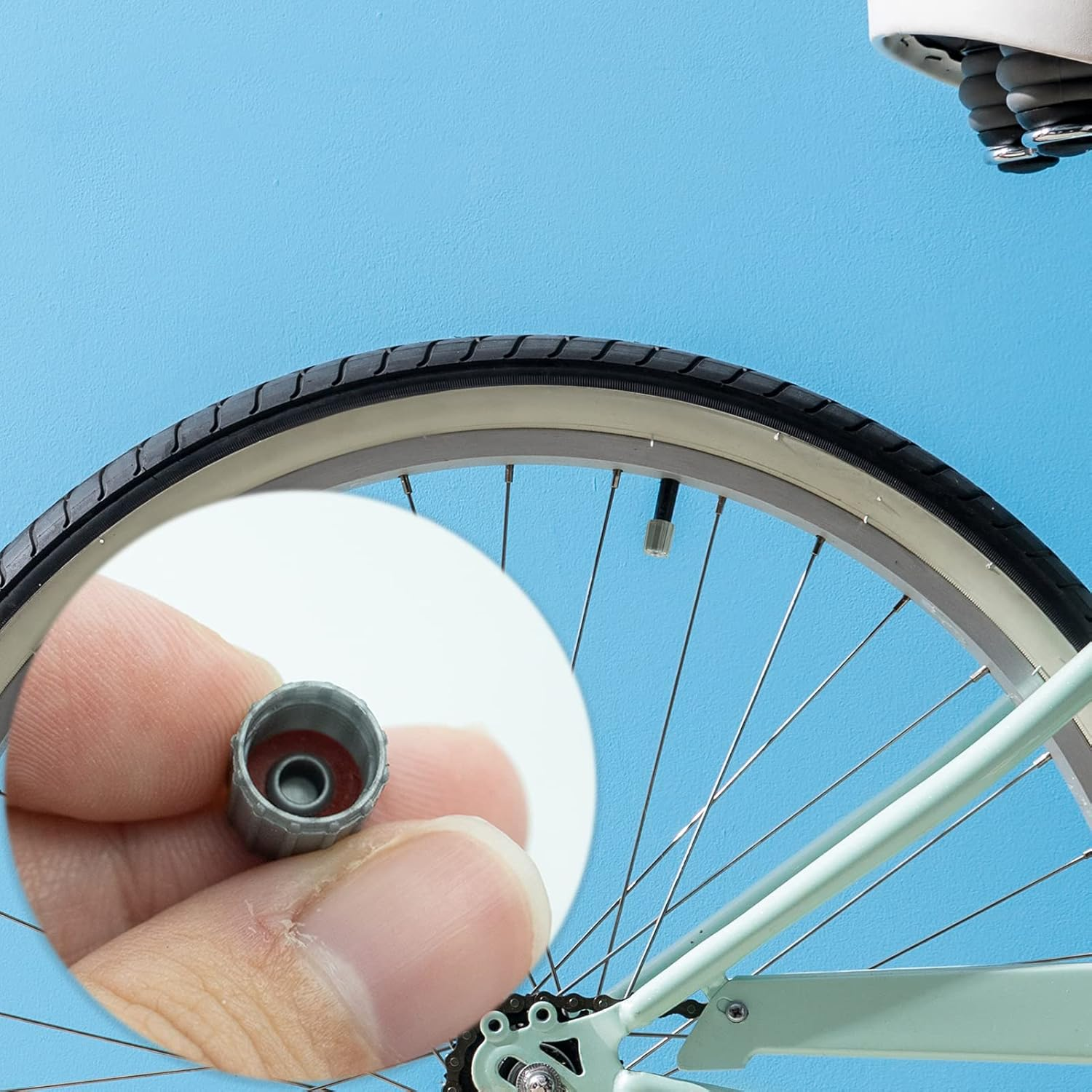 Tyre Valve Caps, Silver Grey Plastic, Universal for Cars, Suvs, Bicycles, Motorcycles, Trucks, 20 Packs image number 6