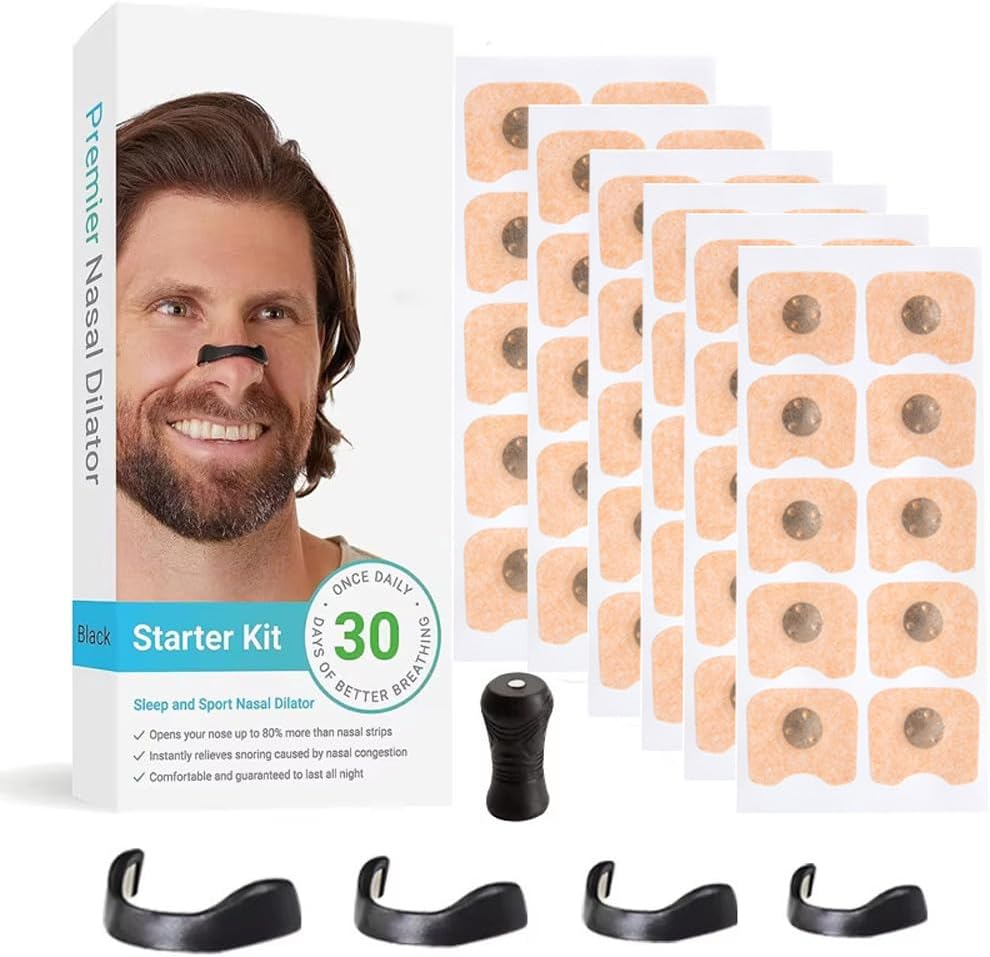 60 Count Breathing Nasal Strip, Breathing Nose Magnets, Anti-Snoring Sleep Nasal Strips, Antisnore Sleep Aid for Men & Women (Black) image number 4