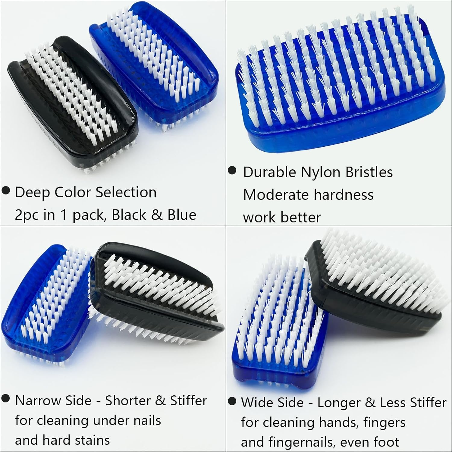 GKETN Nail Brush for Cleaning Fingernails 2 Sided Nylon Bristles Fingernail Brush for Cleaning Nail Scrubber Scrub Clean Soft Stiff Nail Scrub Brush, 2 Pack image number 4