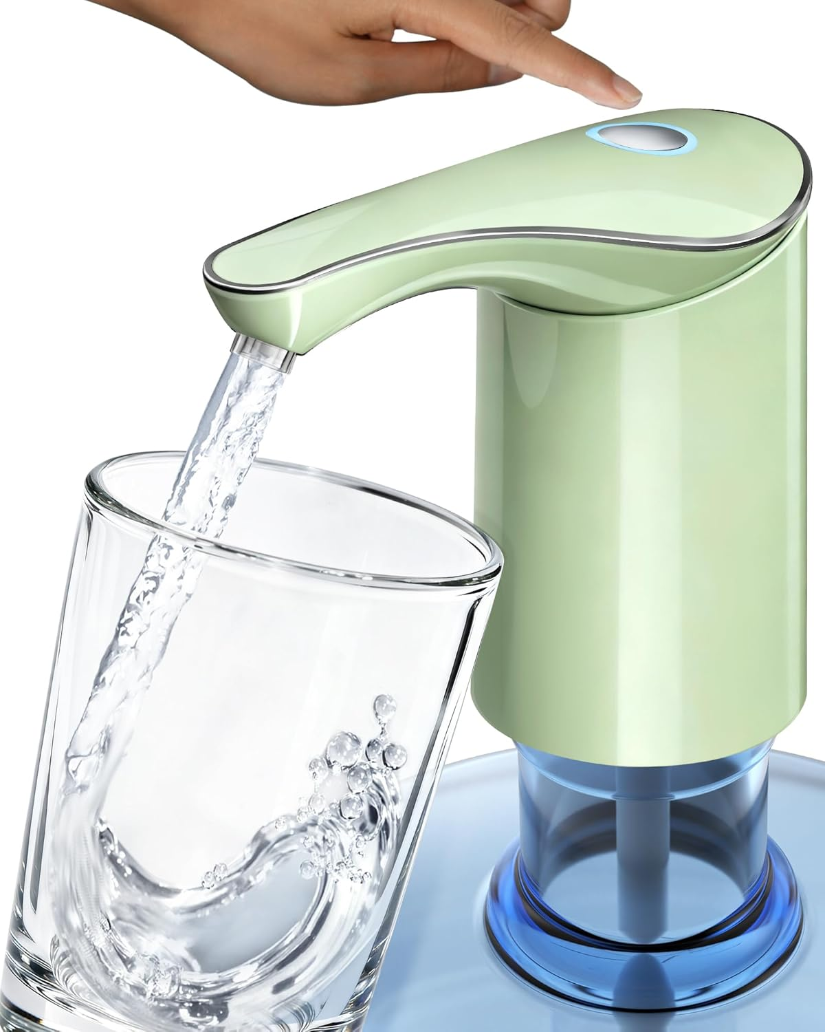 Electric Water Bottle Dispenser for 3-5 Gallon Jug, Automatic USB-C Water Jug Dispenser, Portable Upgraded Submersible Water Pump,High-Power & Silent Operation for Camping Home Office Bedroom (Yellow)