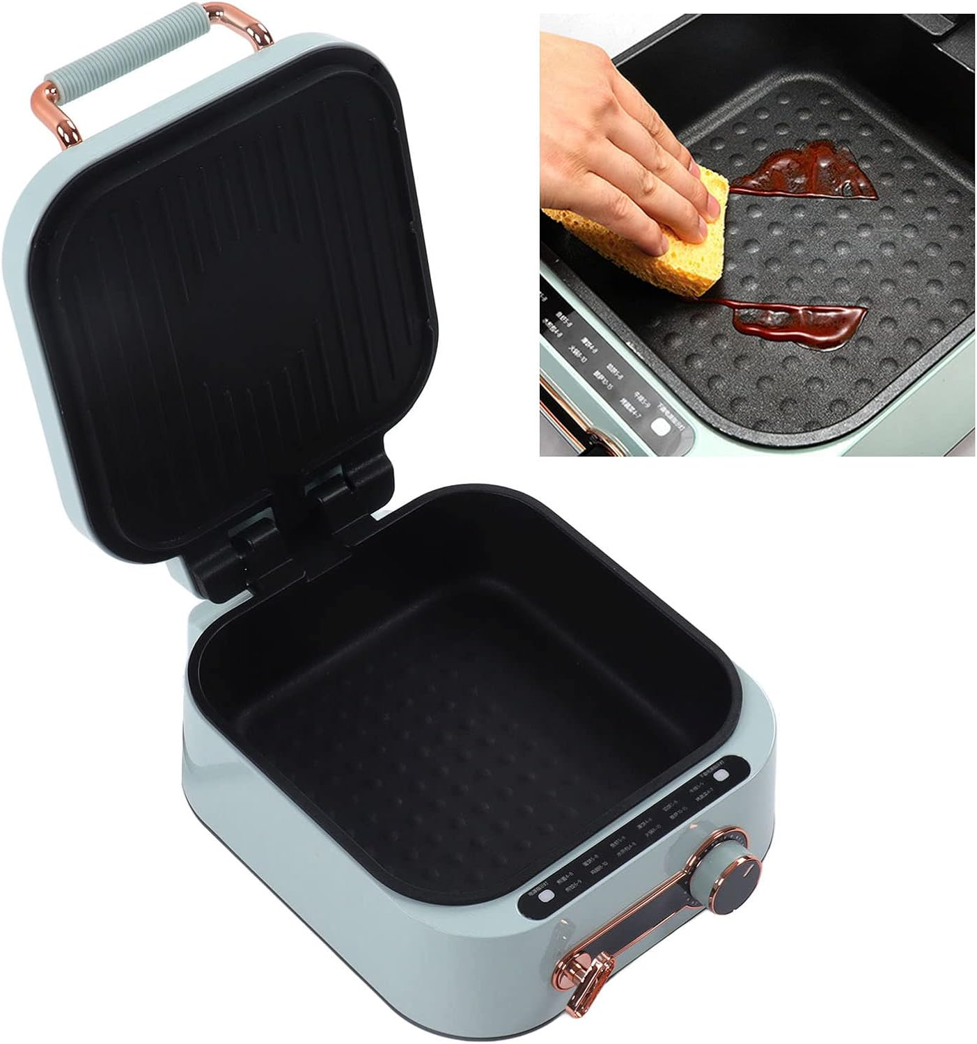 Indoor Grill, 70Mm Depth Electric Griddler 1800W 3L Capacity Adjustable Temperature for Fry Roast for Hot Pot image number 5