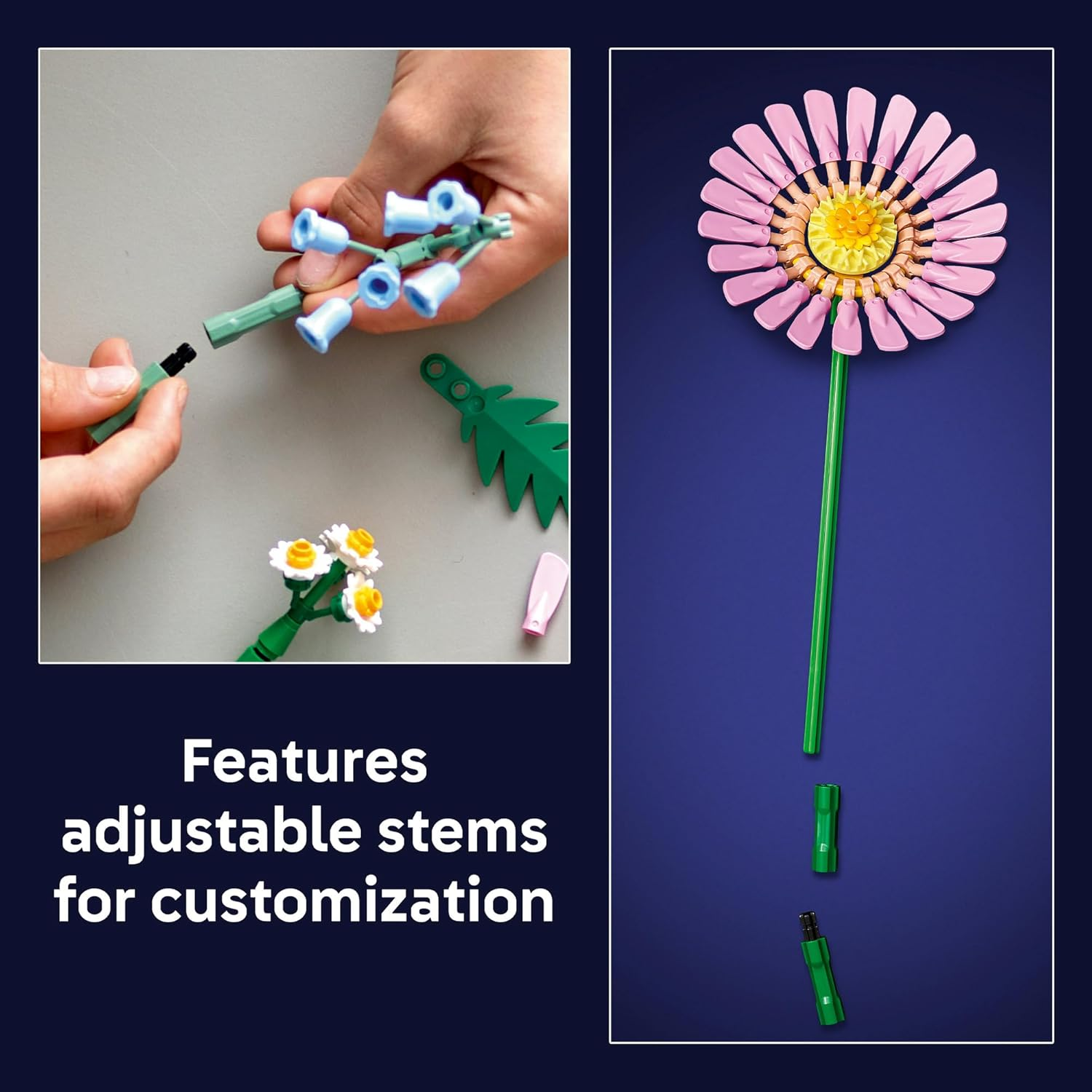 LEGO&reg; Botanicals Petite Sunny Bouquet 10347 Flower Decor DIY Building Kit for Kids, Birthday Toys for Girls, Boys and Flower Lovers, Desk Toy, Spring Nature Decoration, Artificial Floral Display image number 2