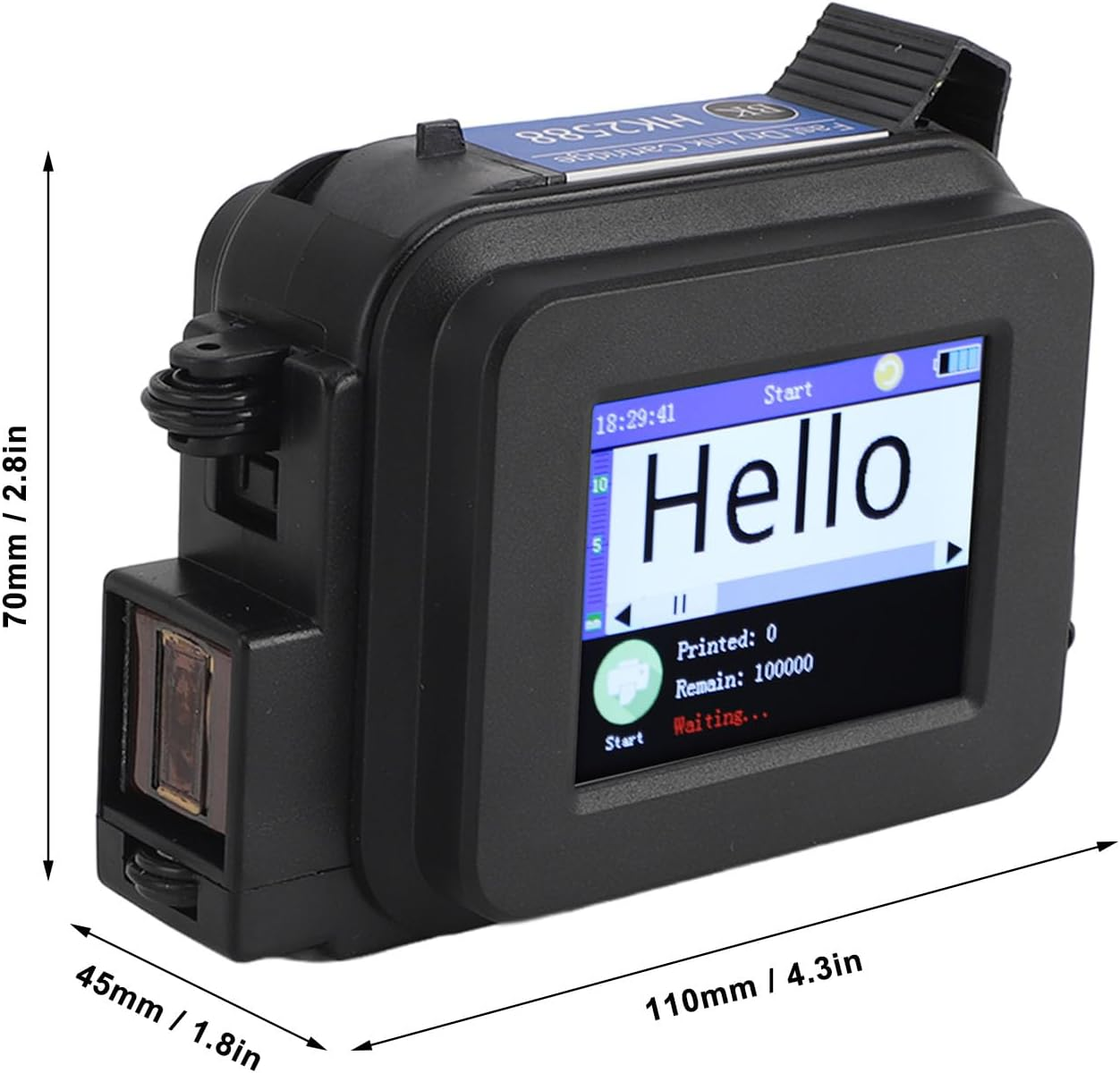 Portable Handheld Inkjet Printer, Mini Inkjet Printer with Quick Drying Ink Cartridge, Pocket Inkjet Coding Machine for Date/Logo/Batch Series Number/Barcode/Qrcode, 25 Languages