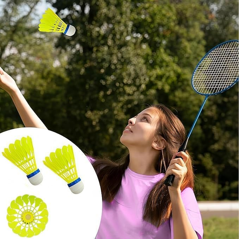 WEZCHUGHAOL 12 Pack Nylon Badminton Shuttlecocks - High Durability Aeroplane Feather Shuttlecocks for Training & Match, Yellow Sports Equipment image number 3