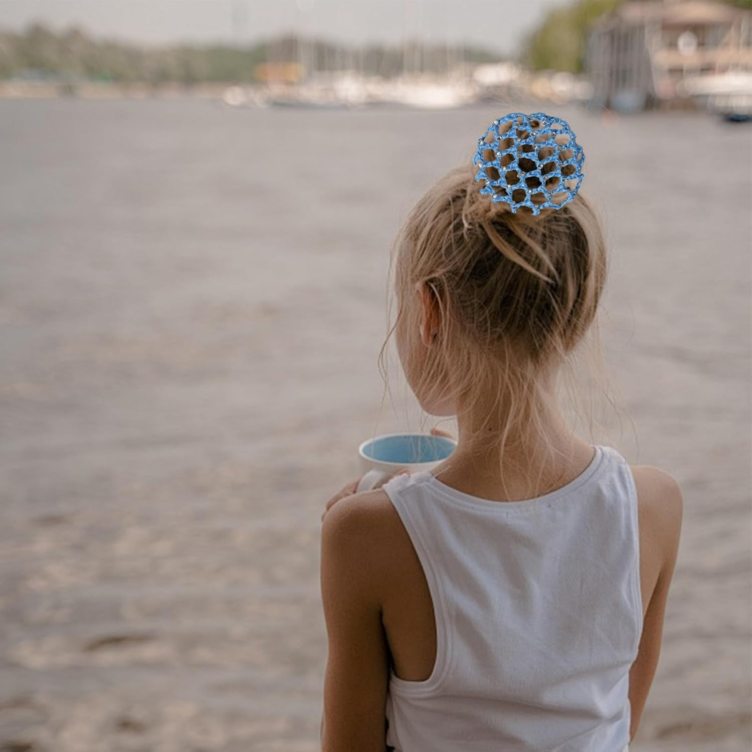 Zcbzbn Hair Nets 5 Piece Nets Ballet Hair Nets Hairstyles with Hair Nets Glitter Crystal Hair Nets Ballet Hair Nets for Girls Hair for Art Gymnastics Figure Skating Ballet image number 3