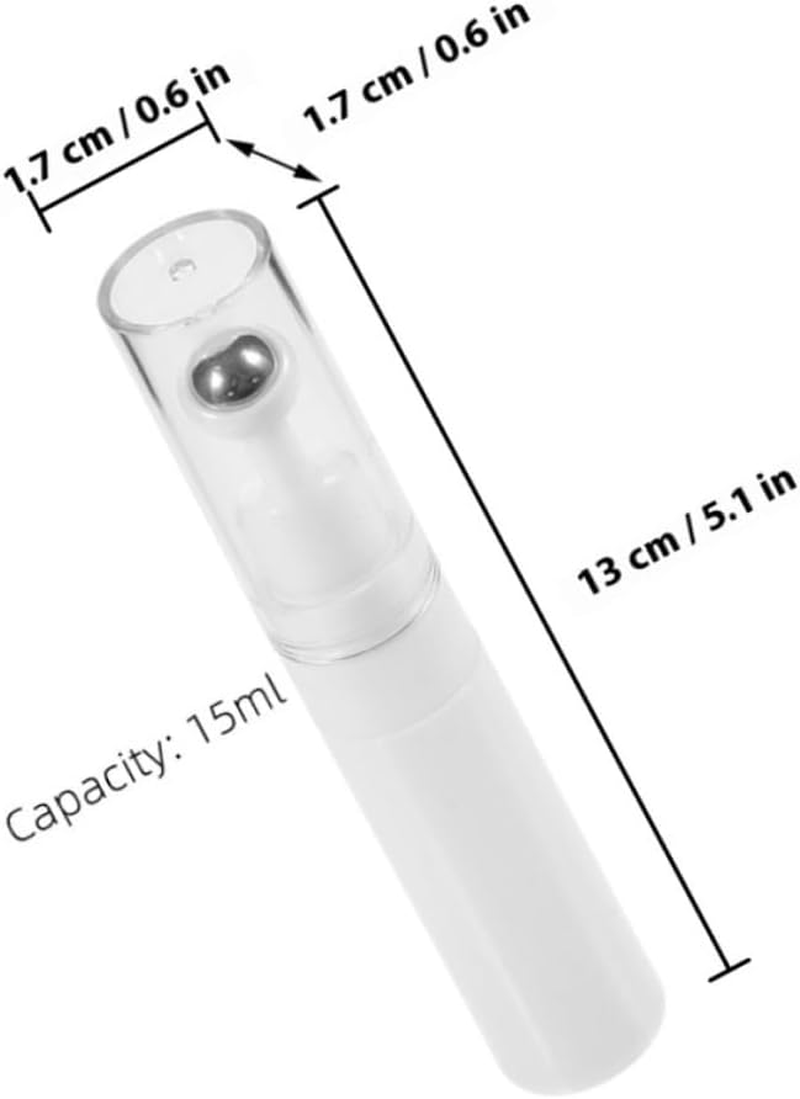 Refillable Roller Ball Eye Cream Bottle 15Ml White Vacuum Serum Container Portable Travel Eye Serum Applicator for Skincare and Massage image number 4