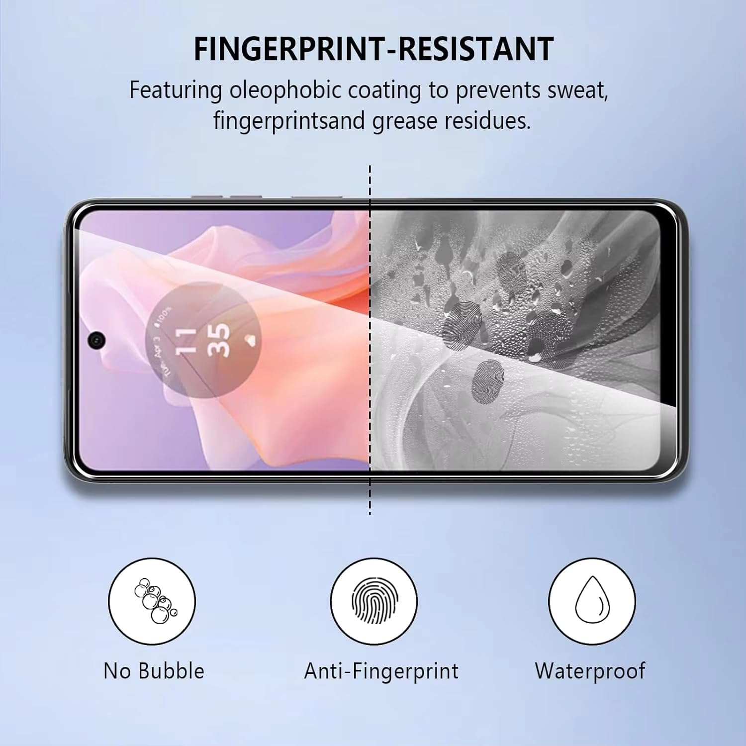 [3-Pack] 3D Curved Tempered Glass Screen Protector for Motorola Edge 60 Fusion/Edge 60 Pro/Edge 60, Full Coverage, Case-Friendly, HD Clarity image number 6