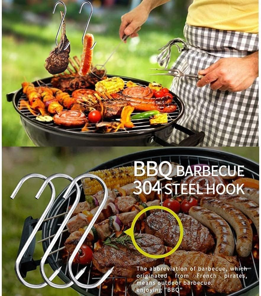 GERUSEA 5.12Inch Meat Hooks,20Pcs 304 Stainless Steel Butcher Hook Smoking Hooks,Hanging, Drying, Butchering, BBQ, Grilling，Jerky. (5.12In) image number 6