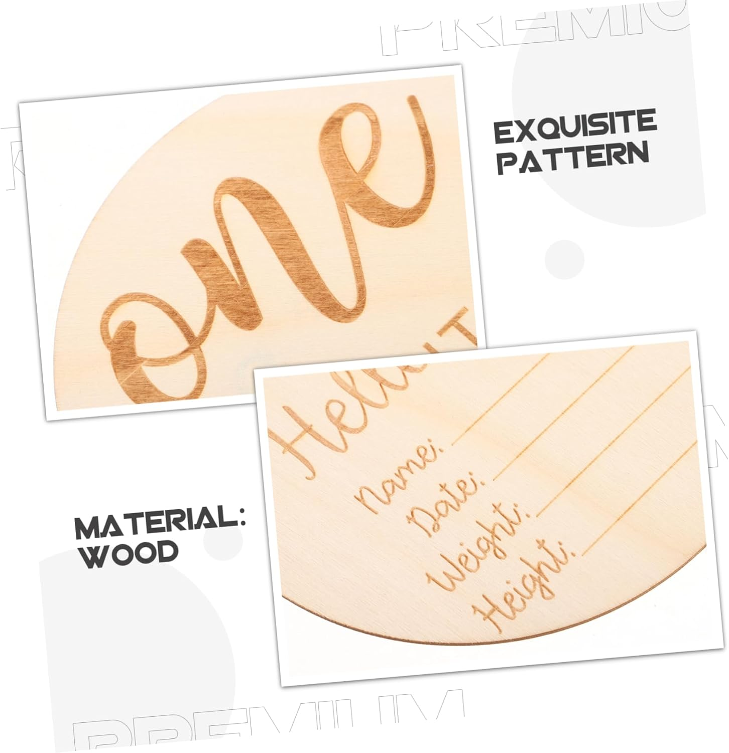 12Pcs Milestone Signs Monthly Milestone Cards for Photo Props Pregnancy Announcement Wooden Blocks image number 1