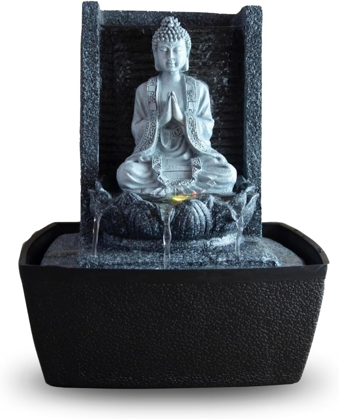Zen'Light Nirvana Indoor Fountain, Waterfall with Buddha and White LED Lighting, Modern Zen Decoration, Ideal for Meditation and Relaxation, Feng Shui, Height 26 Cm image number 6