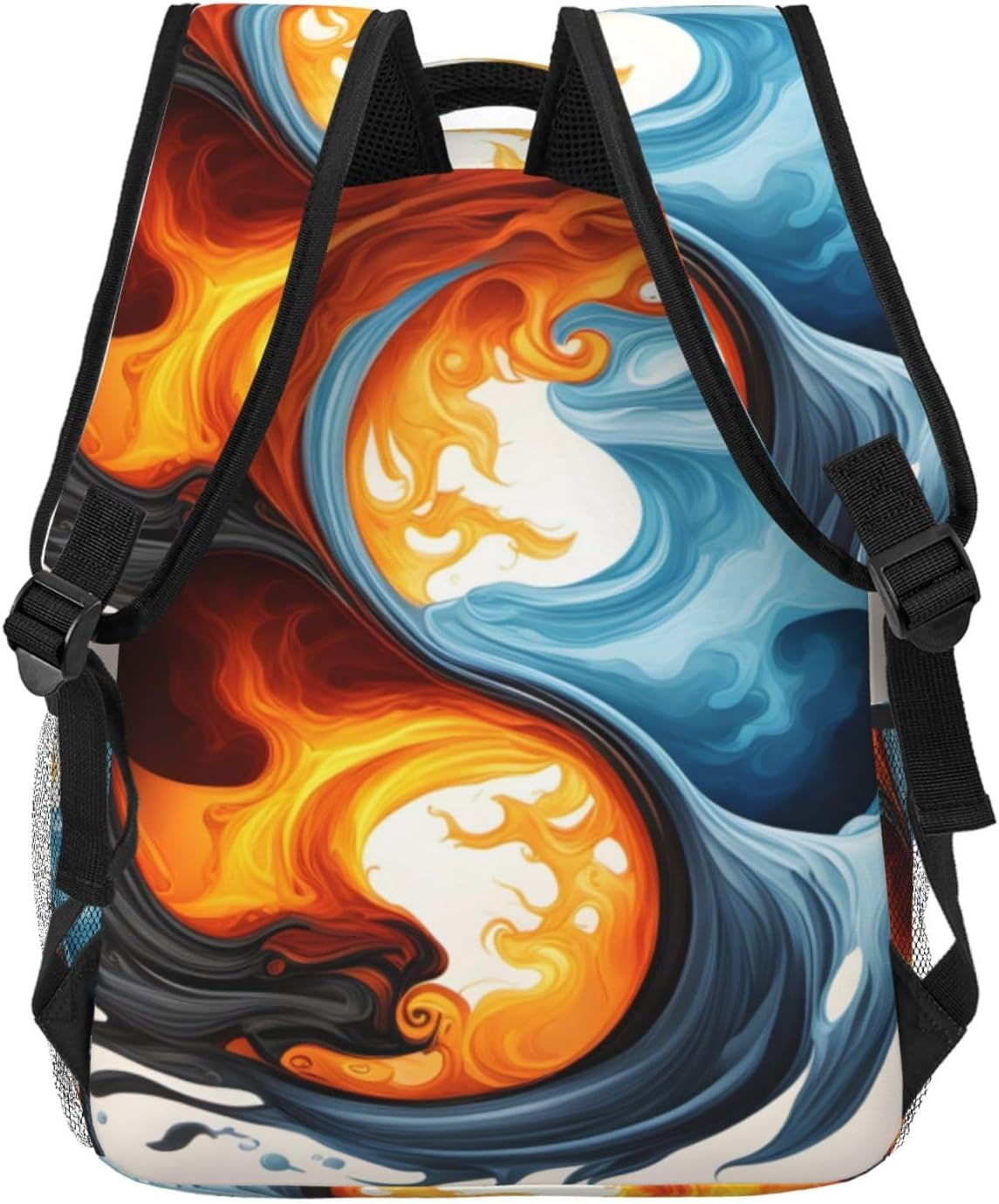 SSIULUS Yin Yang Fire Water Print Versatile Daypack Laptop Backpack &Acirc;&euro;&ldquo; Stylish Casual Travel Bag for All Your Needs, Black, One Size, Daypack Backpacks image number 5