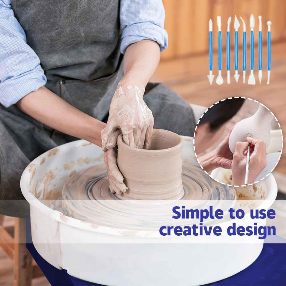 Alston 9.8Inch Electric Pottery Wheel Machine 1200W Adjustable Speed Pottery Wheel, Foot Pedal Control Ceramic Pottery Forming Wheel, Ceramic Crafts DIY Clay Tool with Detachable Basin, AU Plug image number 5