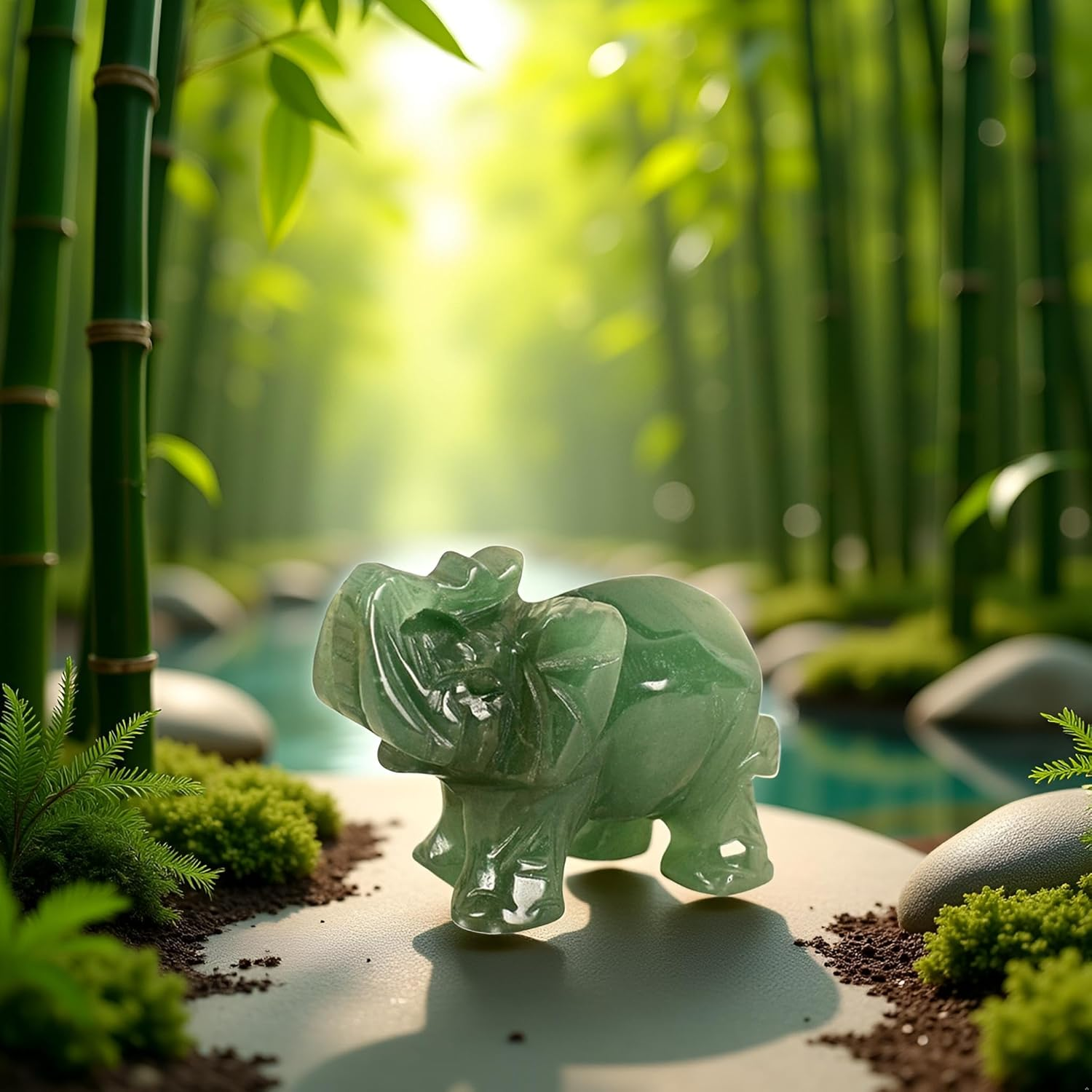 Green Elephant Ornament, Elephant Statue, Jade Stone Handcraft Natural Green Jade Stone Elephant Statue Decor Toys in Hand Home D&eacute;cor Accents,Jade Stone,Elephant 0Rnament,Sculptures image number 6