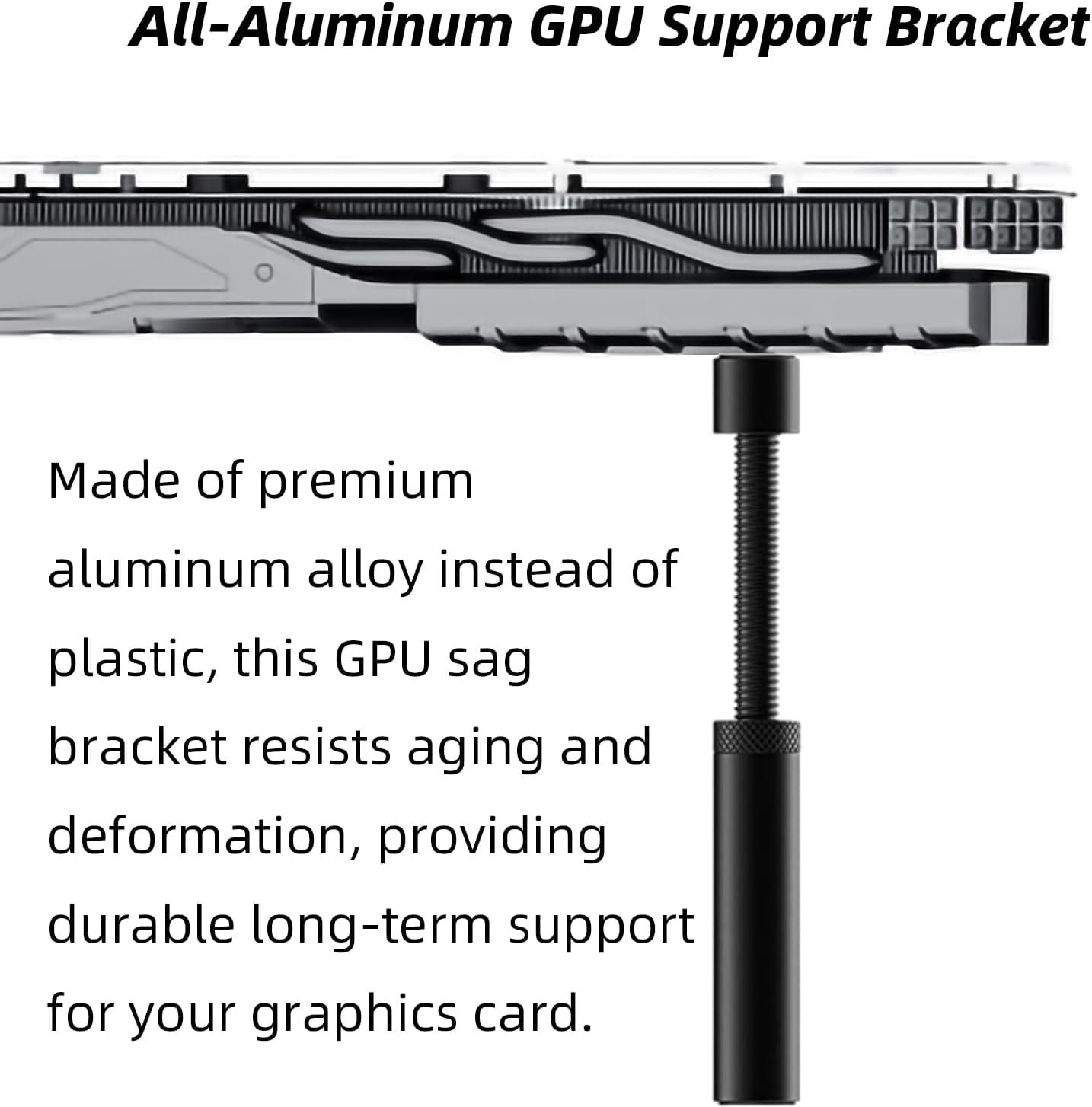 Luojinluoda Graphics Card GPU Brace Support, Adjustable GPU Sag Bracket, Universal GPU Stand, Anti-Sag Video Card Bracket, GPU Support Bracket for Computer Components (L, 74-120Mm) image number 4