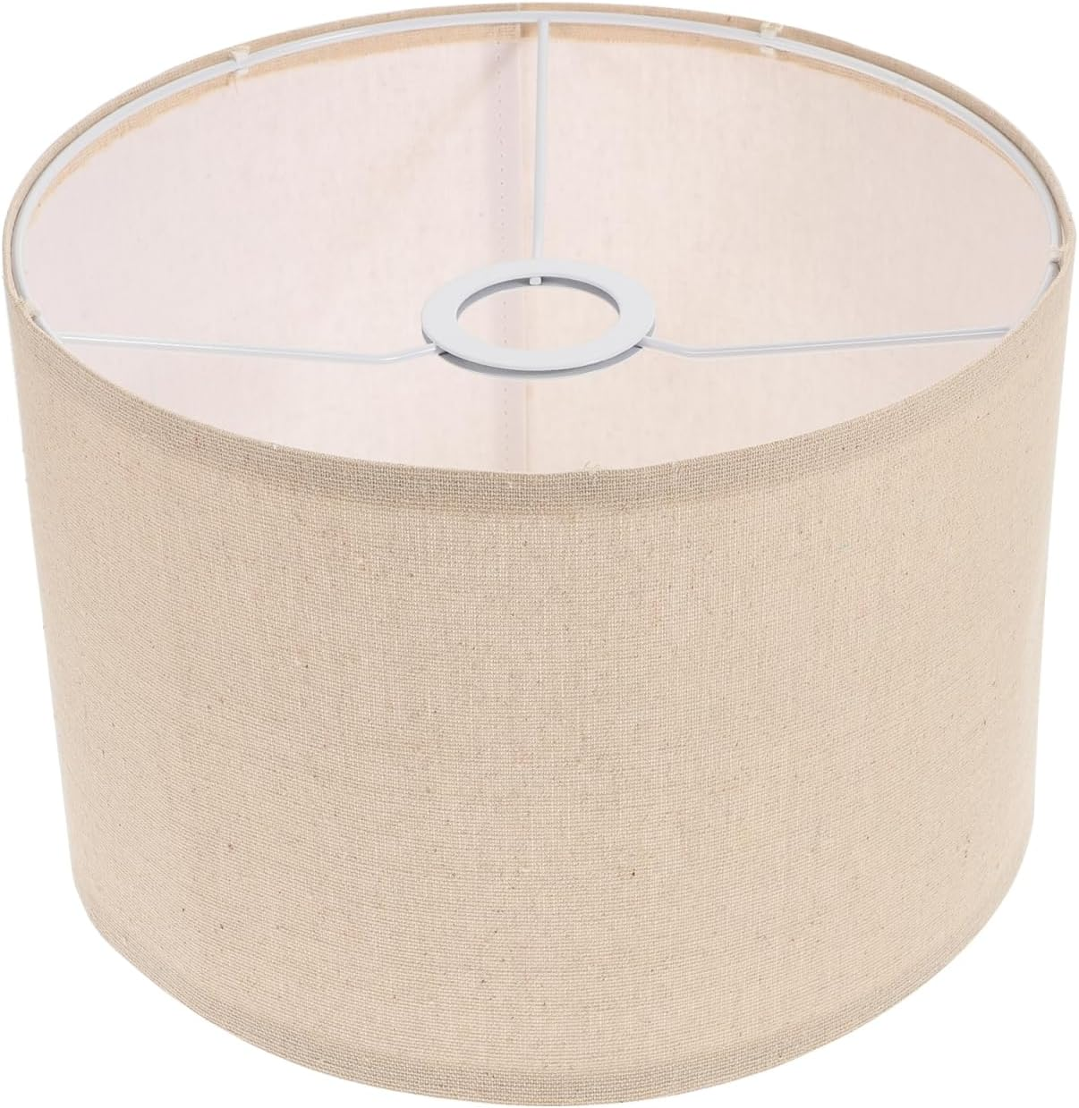 HOLIDYOYO Drum Lampshades - 26.5 X 19 Cm Natural Linen Fabric Lampshade Replacement Classic Modern Style Decor for Floor Medium Table Bedside Light image number 5