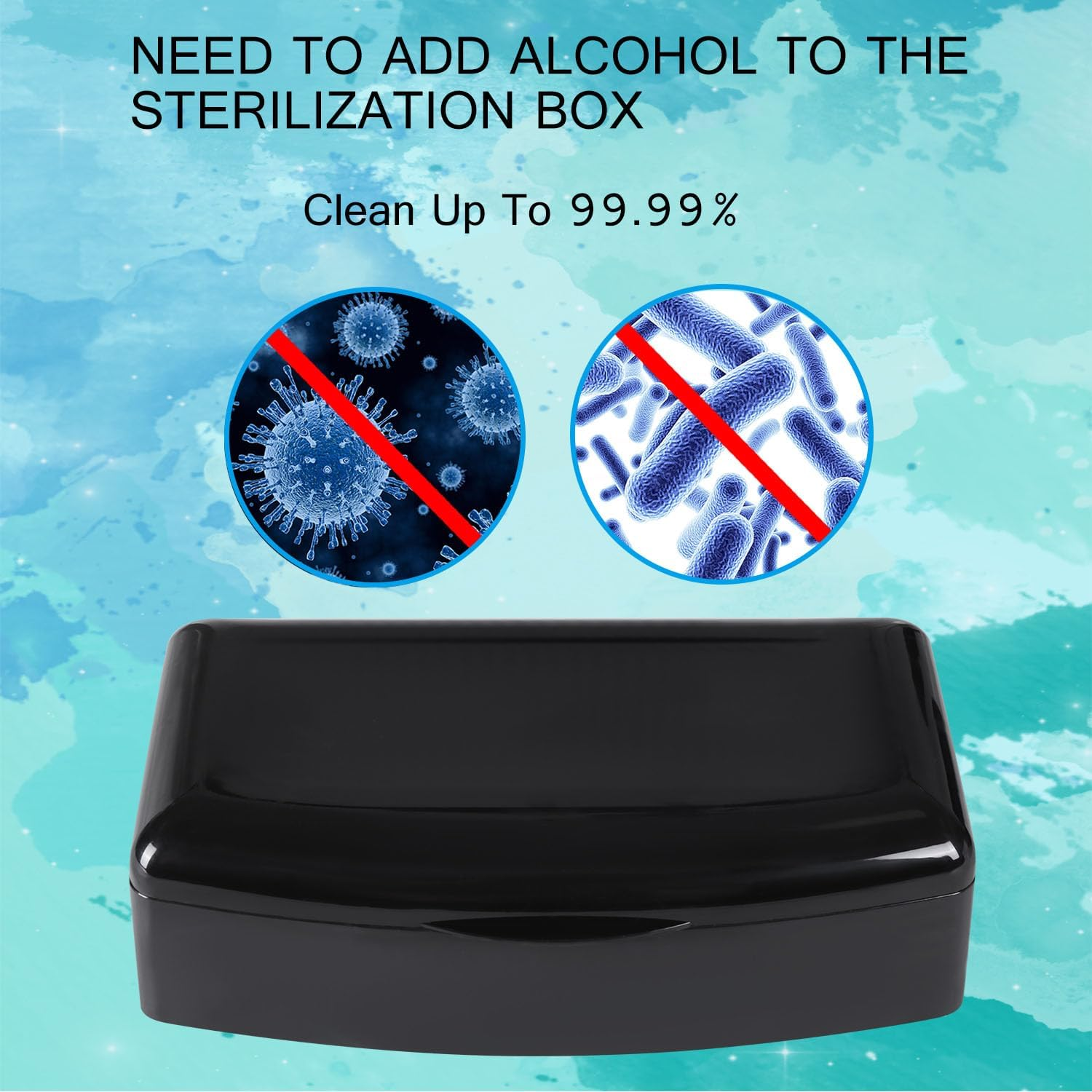 Nail Tool Sterilizer Box,Plastic Sterilizing Tray,The Disinfection Box for Nail Art Tools Is Applicable to Nail Art Tools, Tweezers, Hair Salons, Spas and Manicure Equipment-Black - Black image number 5