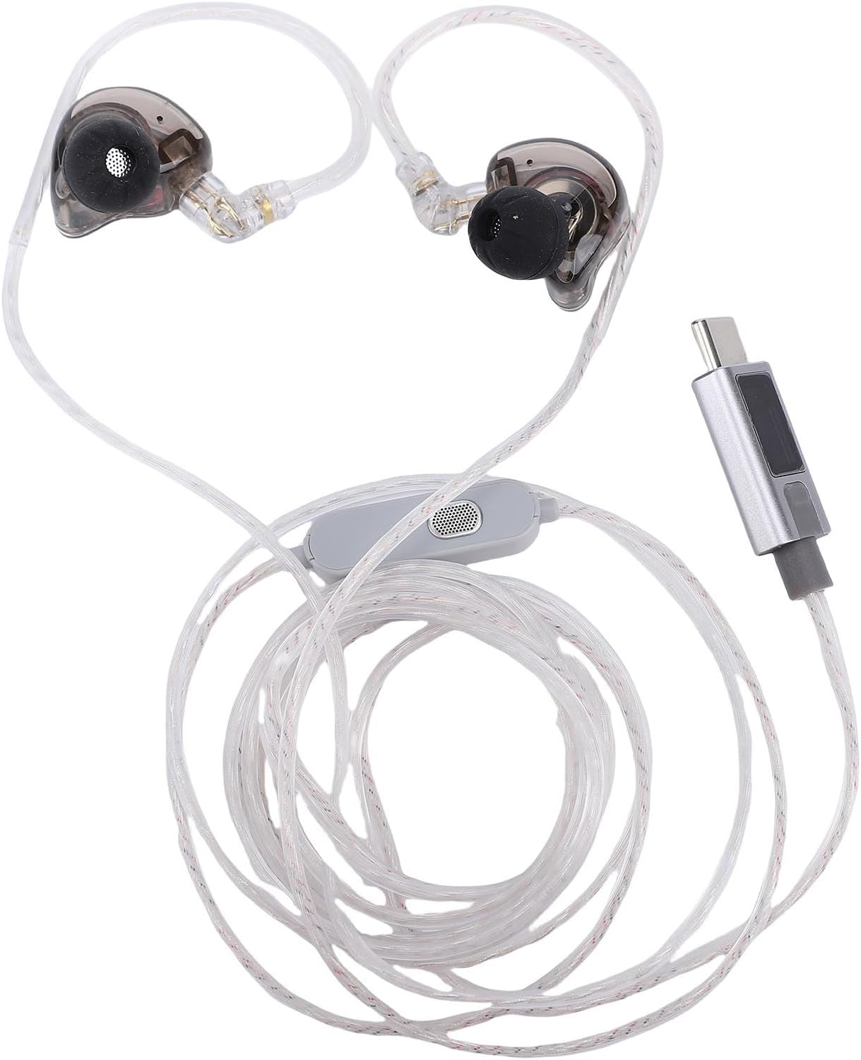 Sharainn Gaming Earbuds Wired, USB C Ergonomical in Ear Monitor Headphones with Dual Hybrid Driver, Built in Microphone, Detachable Cable for Smartphones PC Tablet image number 3