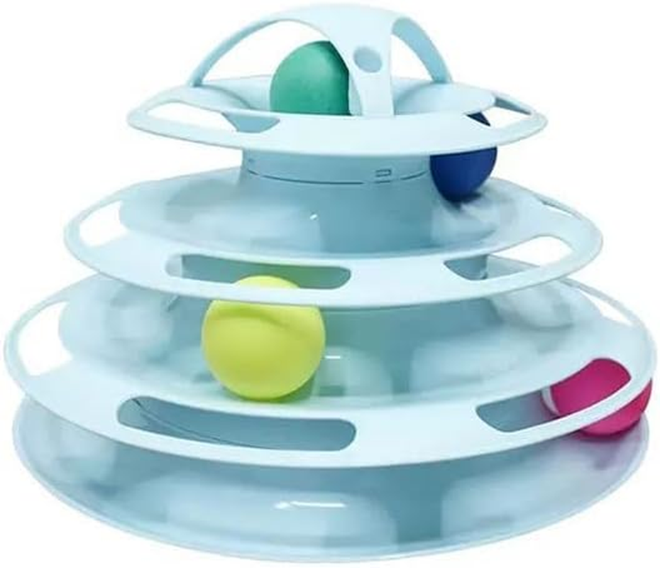 XUNQUCOM Cat Interactive Toys Four Levels Cat Carousel Pet Relief image number 1