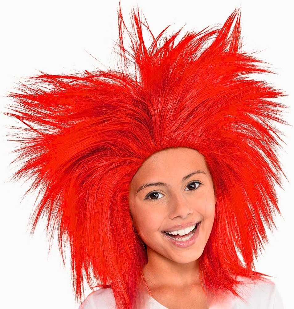 Amscan Crazy Wig, Party Accessory, Red image number 1