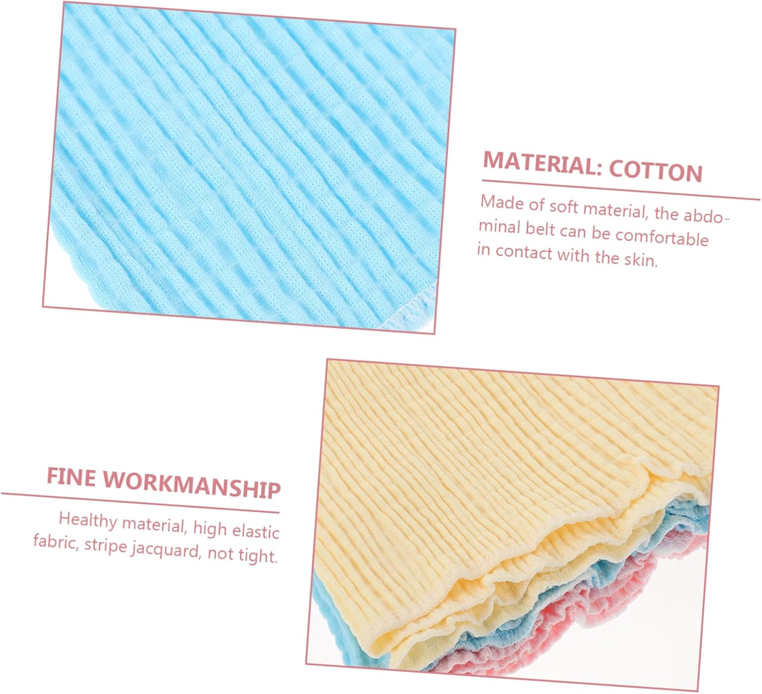 3Pcs Cotton Bellyband for Newborns Navel Protector Soft and Warm Umbilical Cord Support for Infants Assorted Colors image number 3