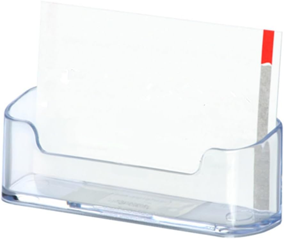 CAASFOOY 12 Pack Clear Plastic Business Card Holder, Business Card Holder Stand, Acrylic Business Card Display for Desk Business Card Stand, Fits 30-40 Business Cards image number 4