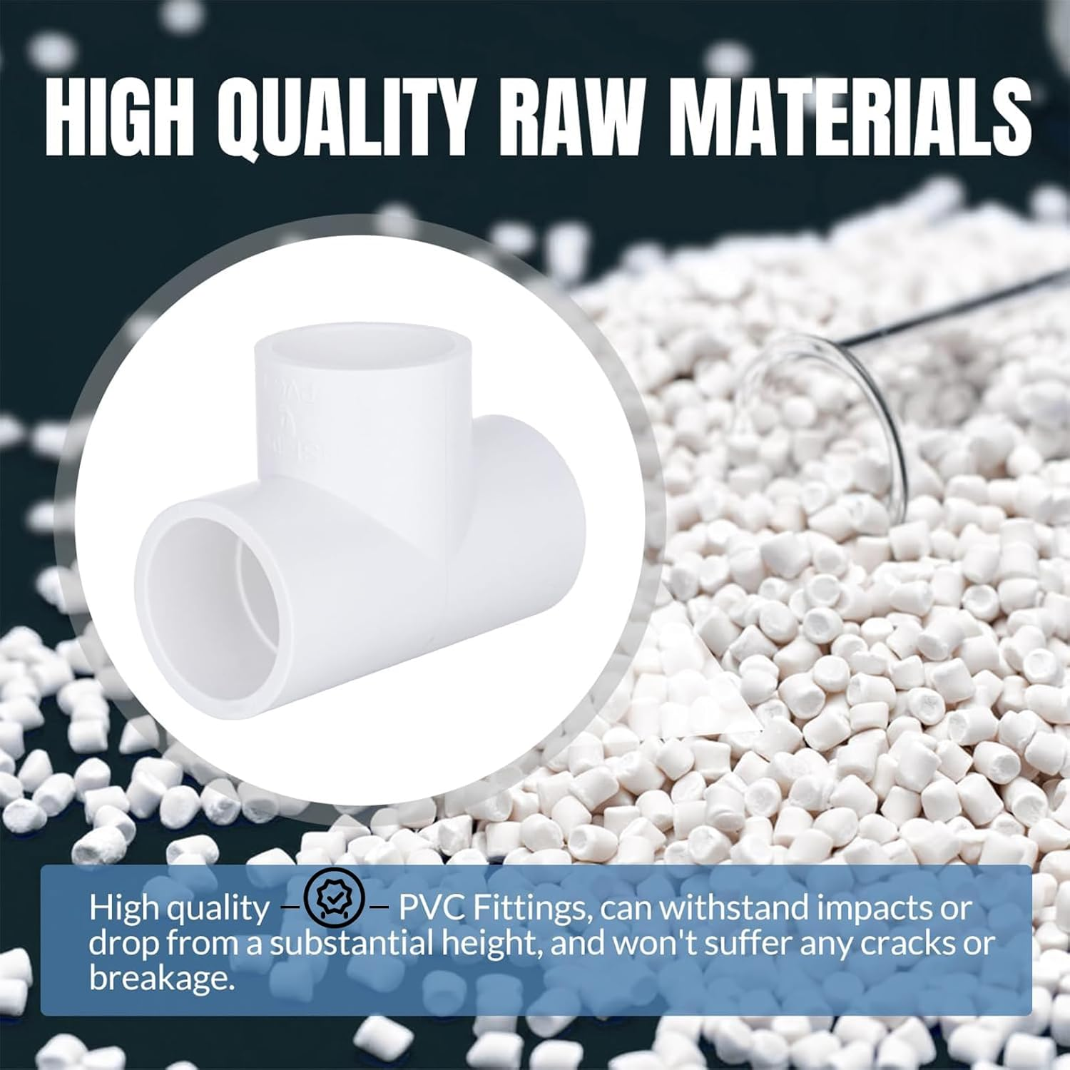 12 Pack 3-Way Tee Connector, 20 MM/0.79" PVC Pipe Fittings for Plumbing, Water Distribution, and Home Improvement image number 4