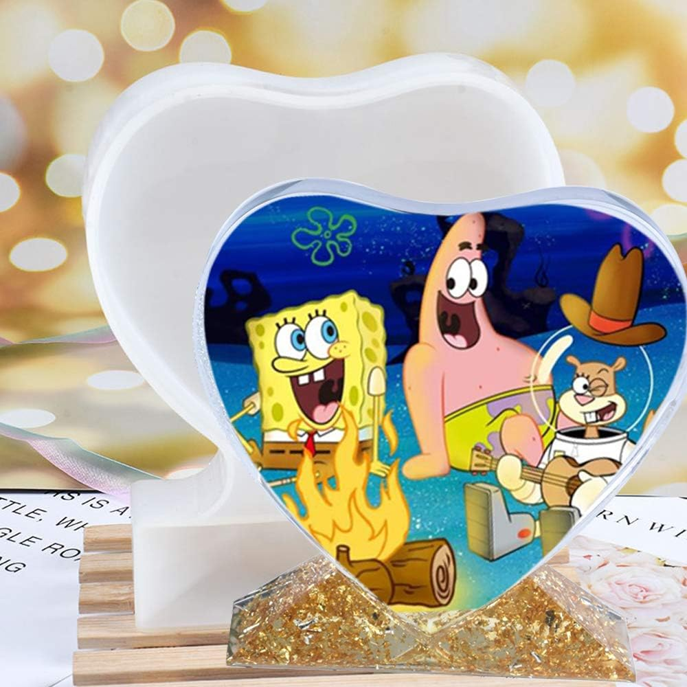 Maxin Photo Frame Resin Mold, Rectangle & Heart Shape Silicone Epoxy Molds for Casting,Handmade Gifts,Diy Crafts, Home Decor,Personalized Photo Frame image number 1