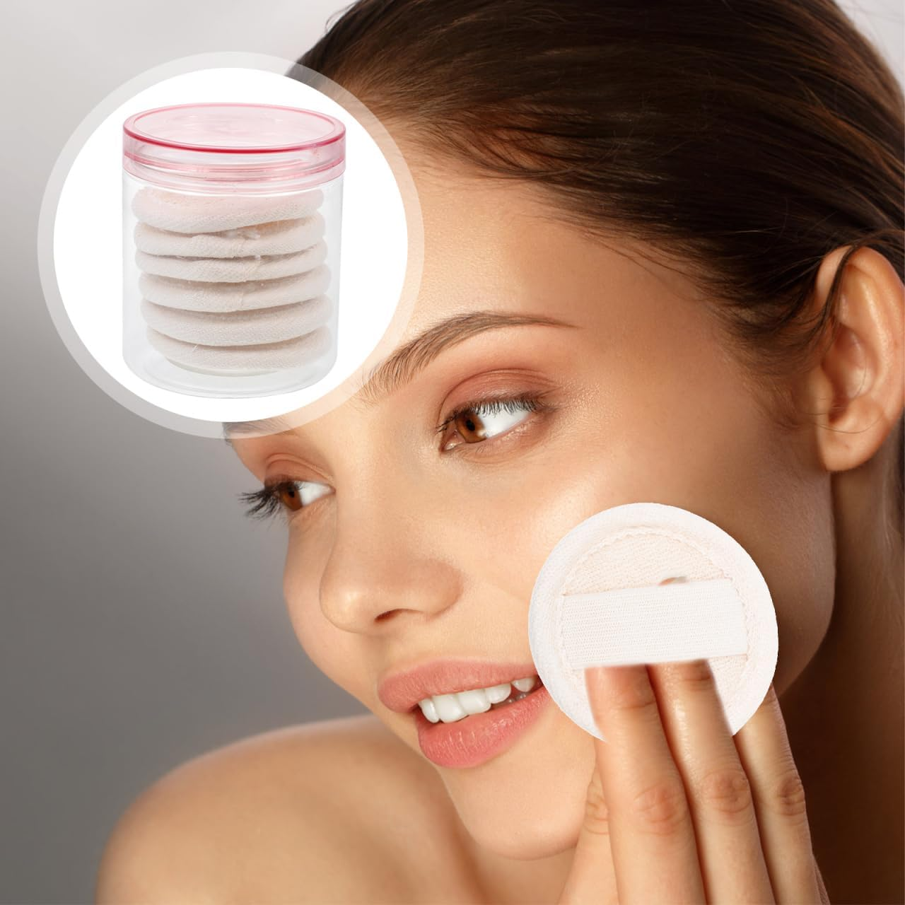 FOMIYES Loofah Makeup Puff Set - Reusable Facial Cleaning Pads for Gentle Makeup Removal and Skin Cleansing, Multi-Functional Kit for Daily Use, 6.5Cm round Pads for Women and Men