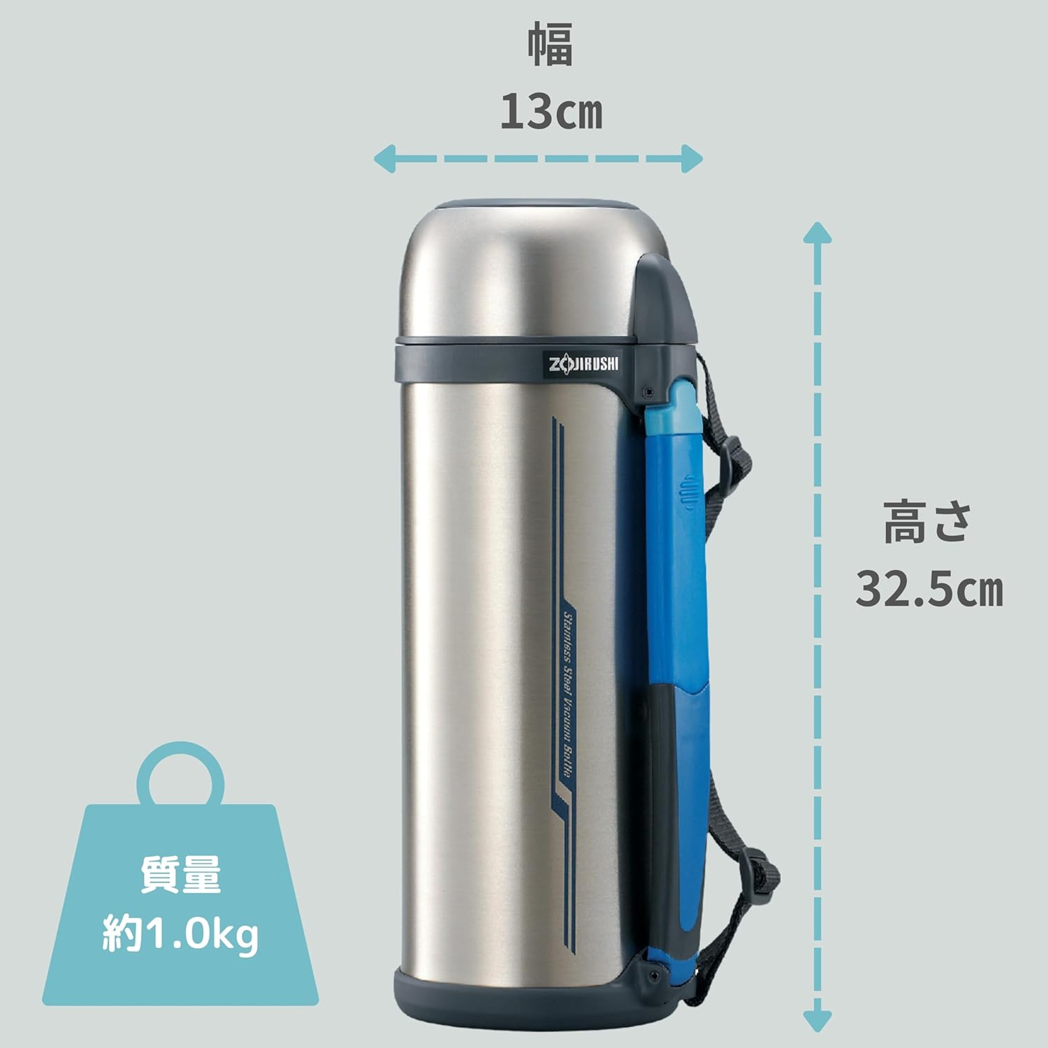 ZOJIRUSHI Tuff Sports 2.0 Litre Bottle with Cup, Stainless, SF-CC20XA image number 4