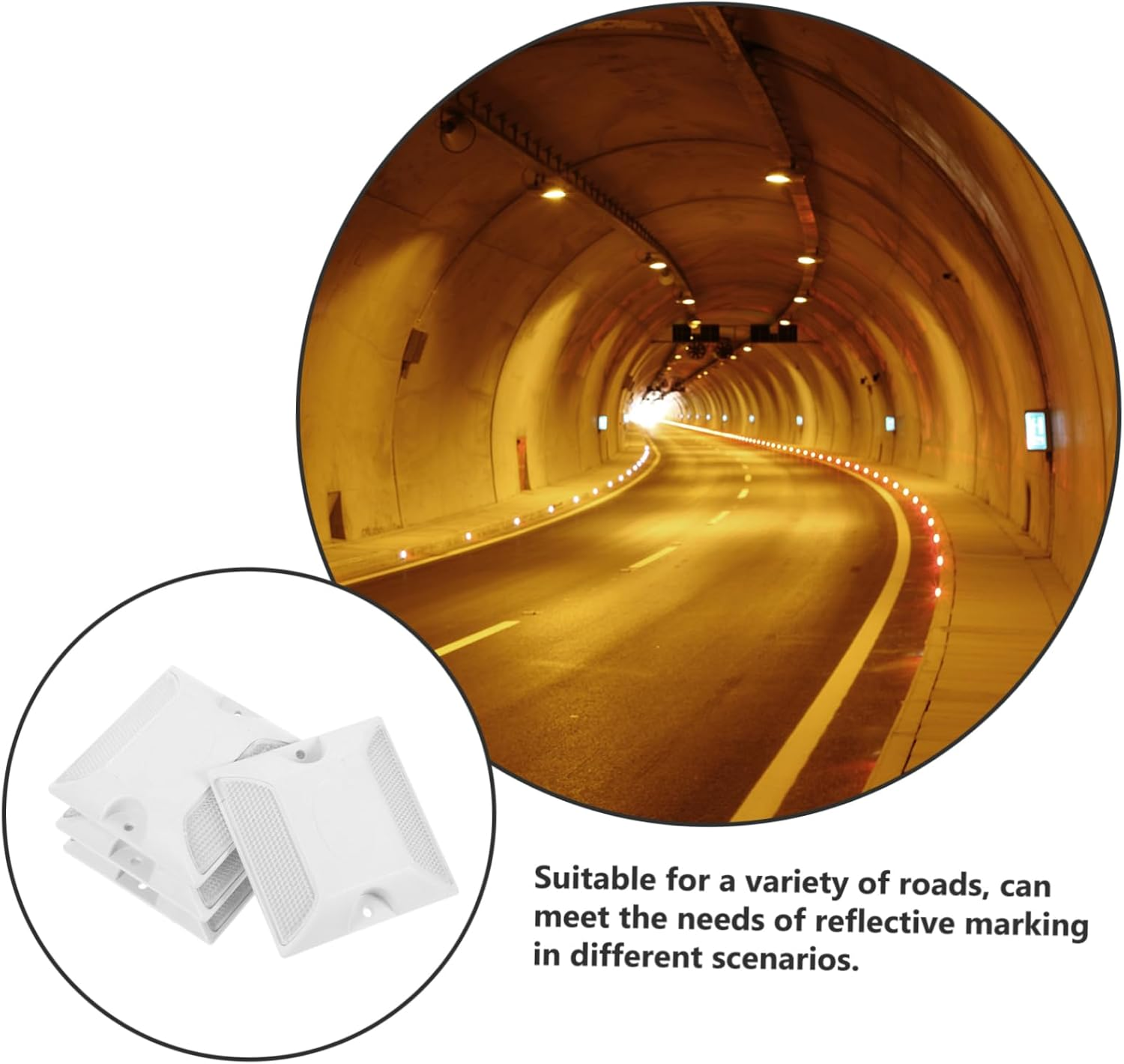 NOLITOY 4Pcs Abs Reflective Road Studs Raised Pavement Markers for Enhanced Nighttime Safety High Visibility Reflectors for Driveways and Roads Traffic Safety Signs image number 5