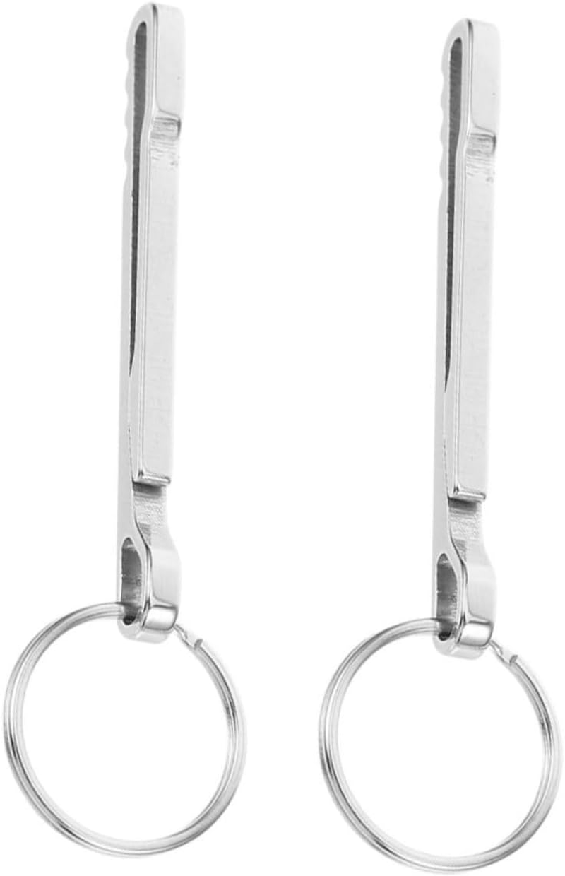 Anneome Stainless Steel Carabiner Key Chains Outdoor Multi-Use Keychain Carabiner Money Clip Compact Wallet Clip image number 2