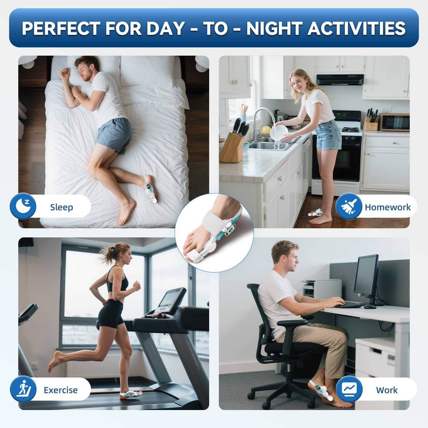 Bunion Corrector for Women and Men, Adjustable Bunion Corrector for Relief, Orthopedic Big Toe Straightener with Silicone Pad, Bunion Splint Suitable for Left and Right Feet Hallux Valgus Correction (2PCS) image number 6