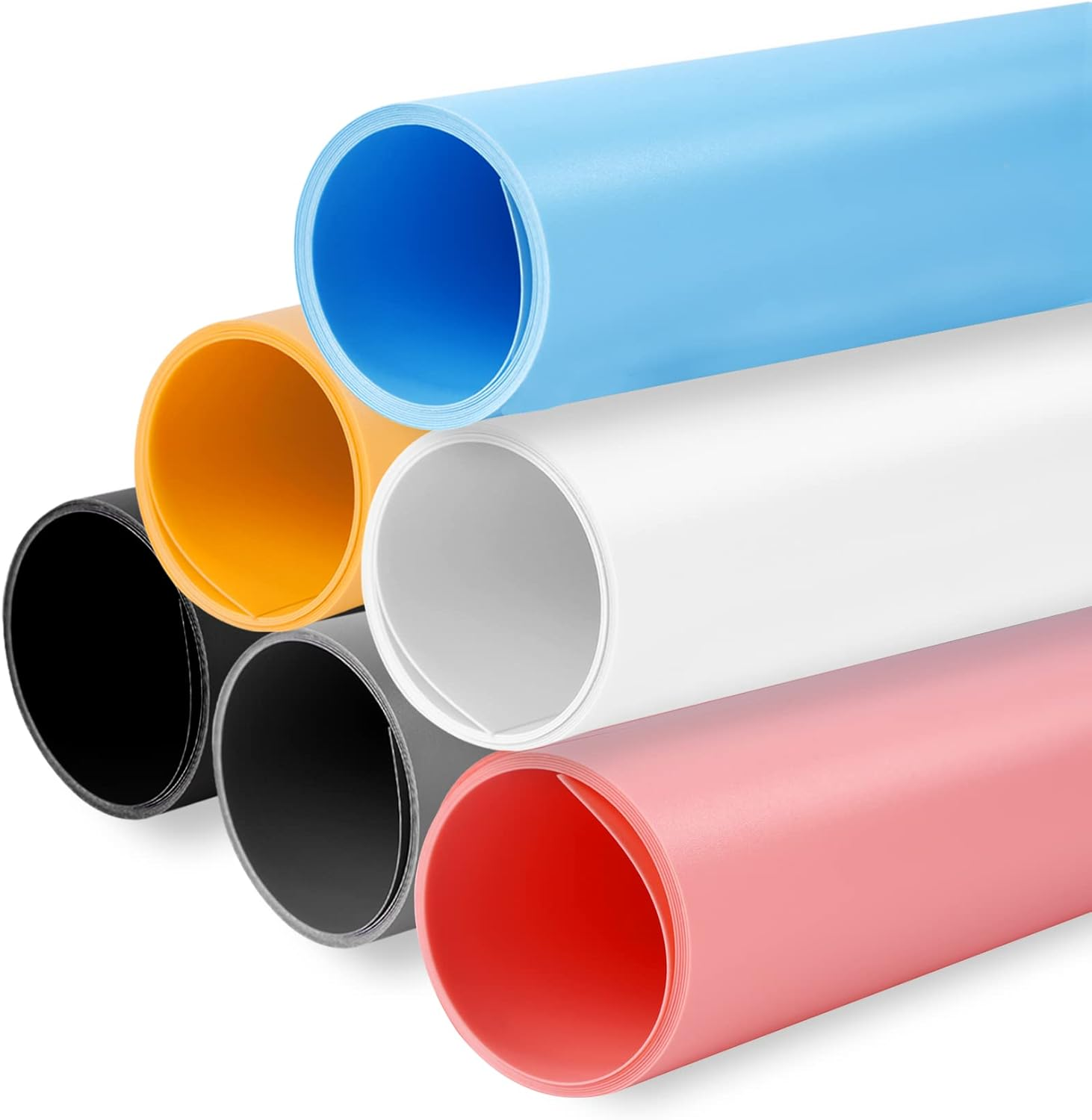 Selens Photography Backdrop Food PVC Background 50X100Cm Vinyl White/Black/Grey/Pink/Orange/Blue Kit Waterproof for Photo Studio Flat Lay Product Props Cosmetic Jewelry Shooting 6 Color