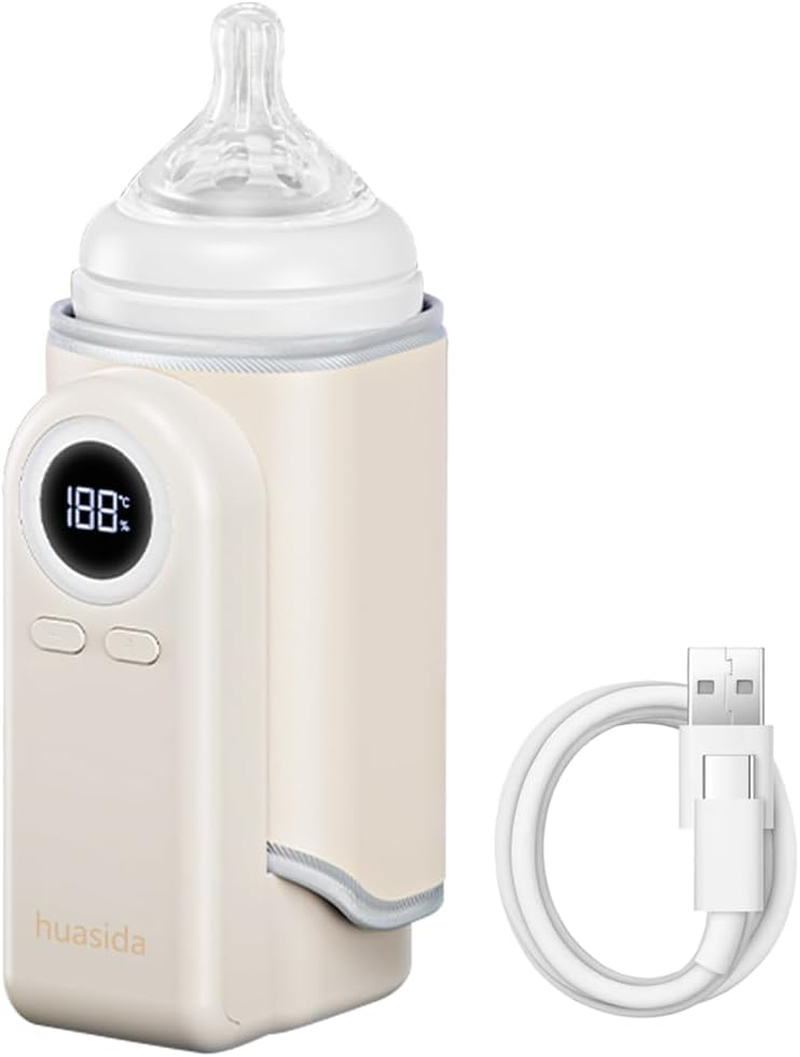 Portable Baby Bottle Warmer for Fast Heating and Keeping Milk Warm 37&deg;C-55&deg;C Temperature Control (Green)