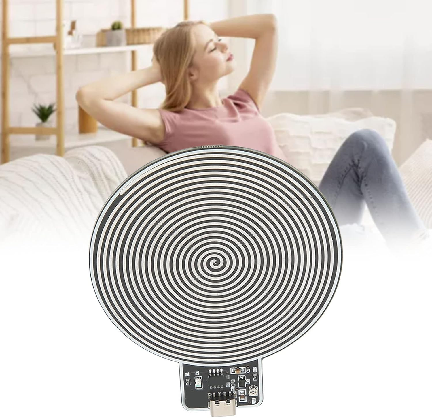 Ejoyous 7.83Hzschumann Wave Pulse Generator, Type-C Interface High-Stability Pulse Chip Aids, for Physical & Mental Relaxation/Stress Relief/Insomnia Improvement